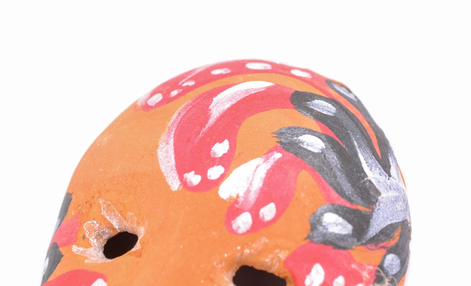 Интерьерная подвеска карнавальная маска расписная из глины  фото 3