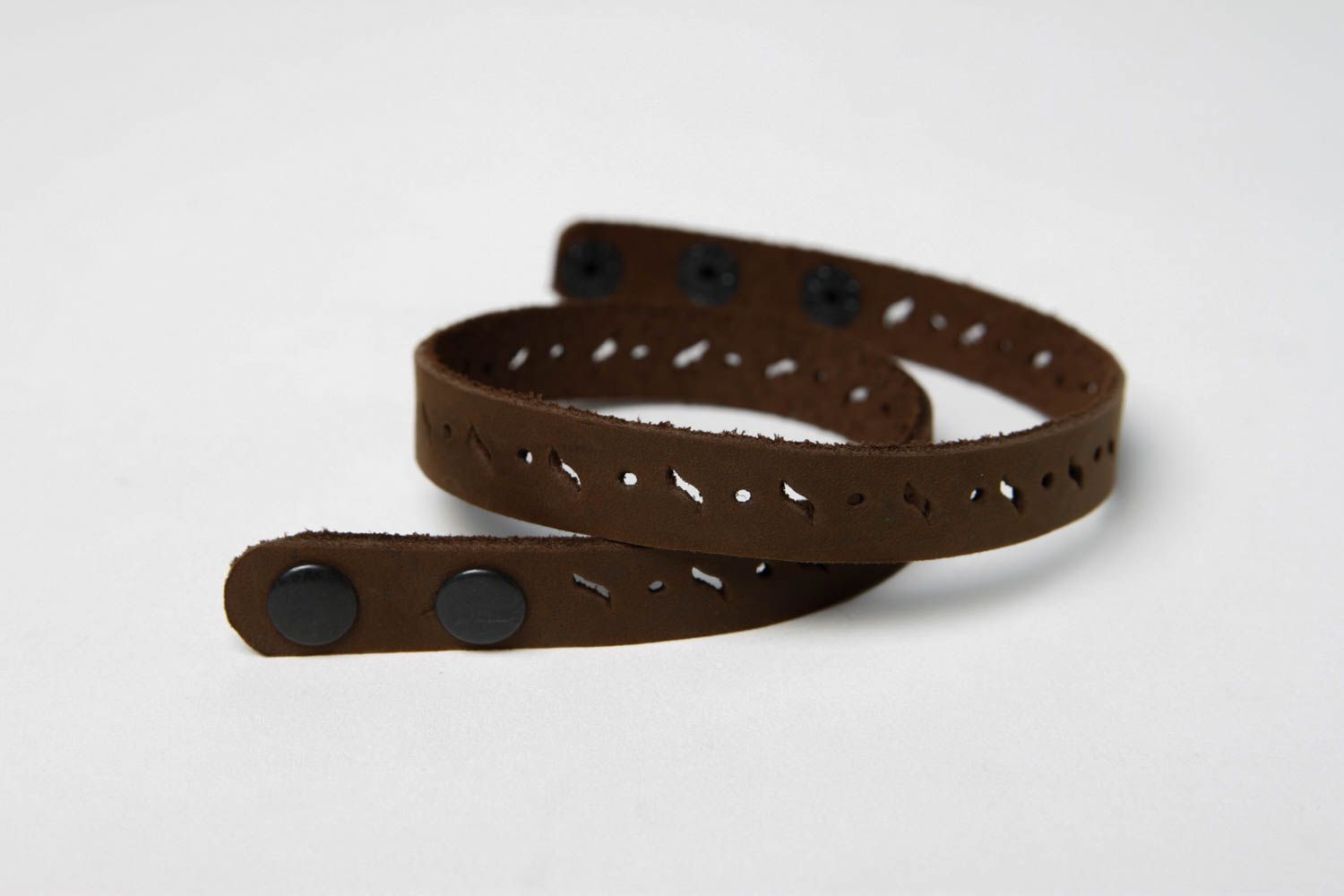 Bracelet cuir Bijou fait main brun mode Accessoire en cuir design original photo 4