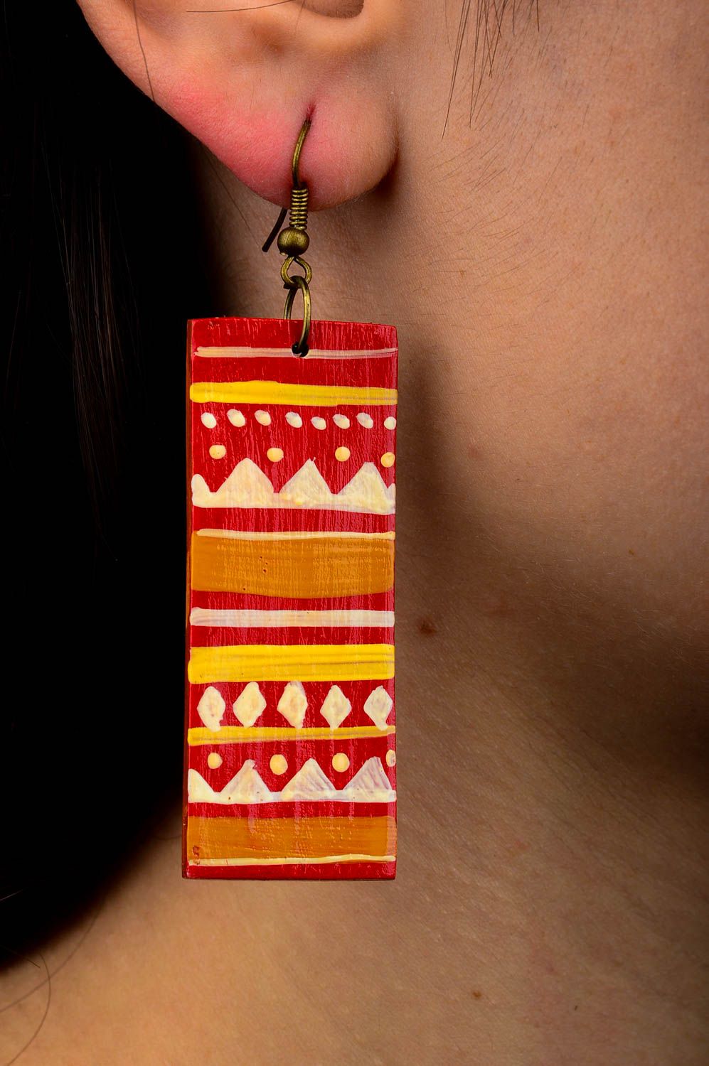 Pendientes de cerámica hechos a mano bisutería étnica accesorio para mujer foto 2