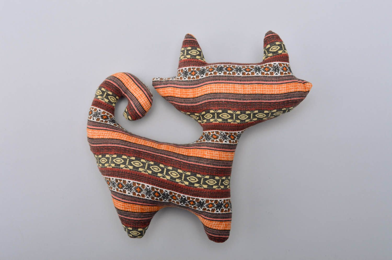 Muñeco de tela artesanal gato de peluche regalo especial decoración de interior foto 3
