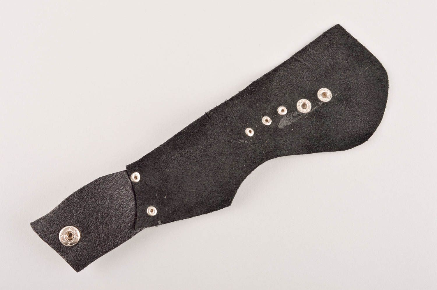 Handmade Leder Armband Designer Schmuck Accessoire für Frauen breit schwarz grau foto 3