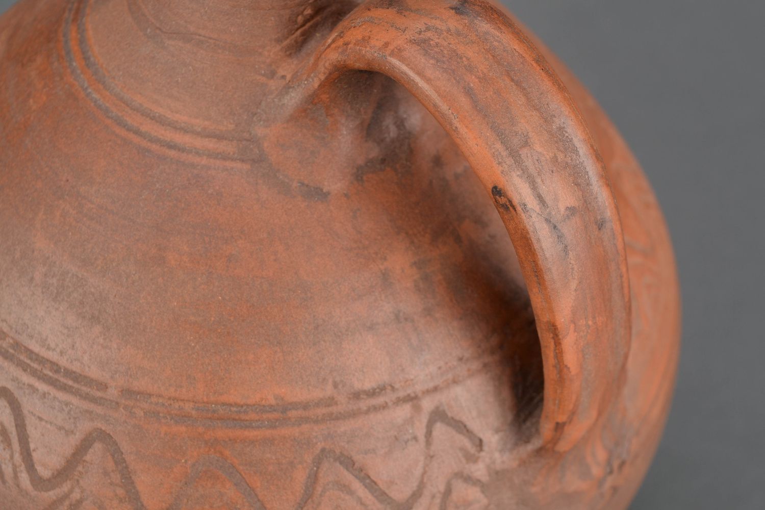 100 oz ceramic wine amphora carafe with handle in terracotta file 2,7 lb photo 3