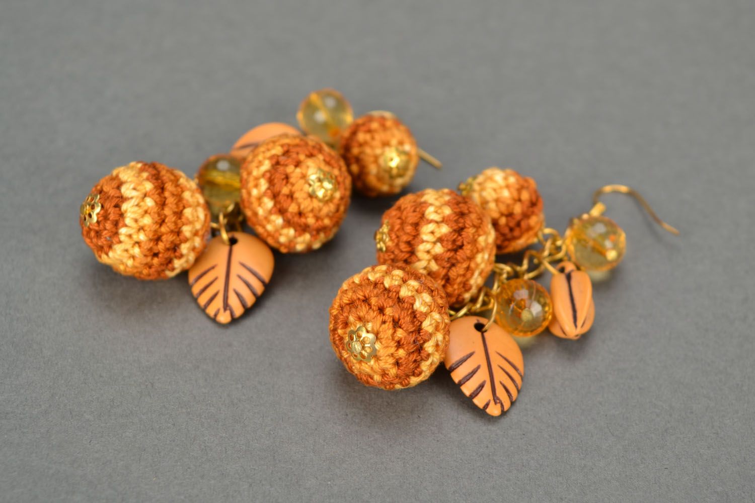 Crochet earrings Autumn Glamor photo 5
