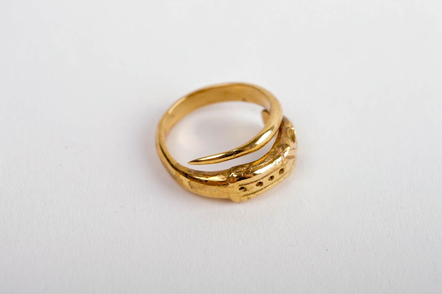 Handmade metal ring stylish designer ring brass beautiful accessory gift for her photo 3