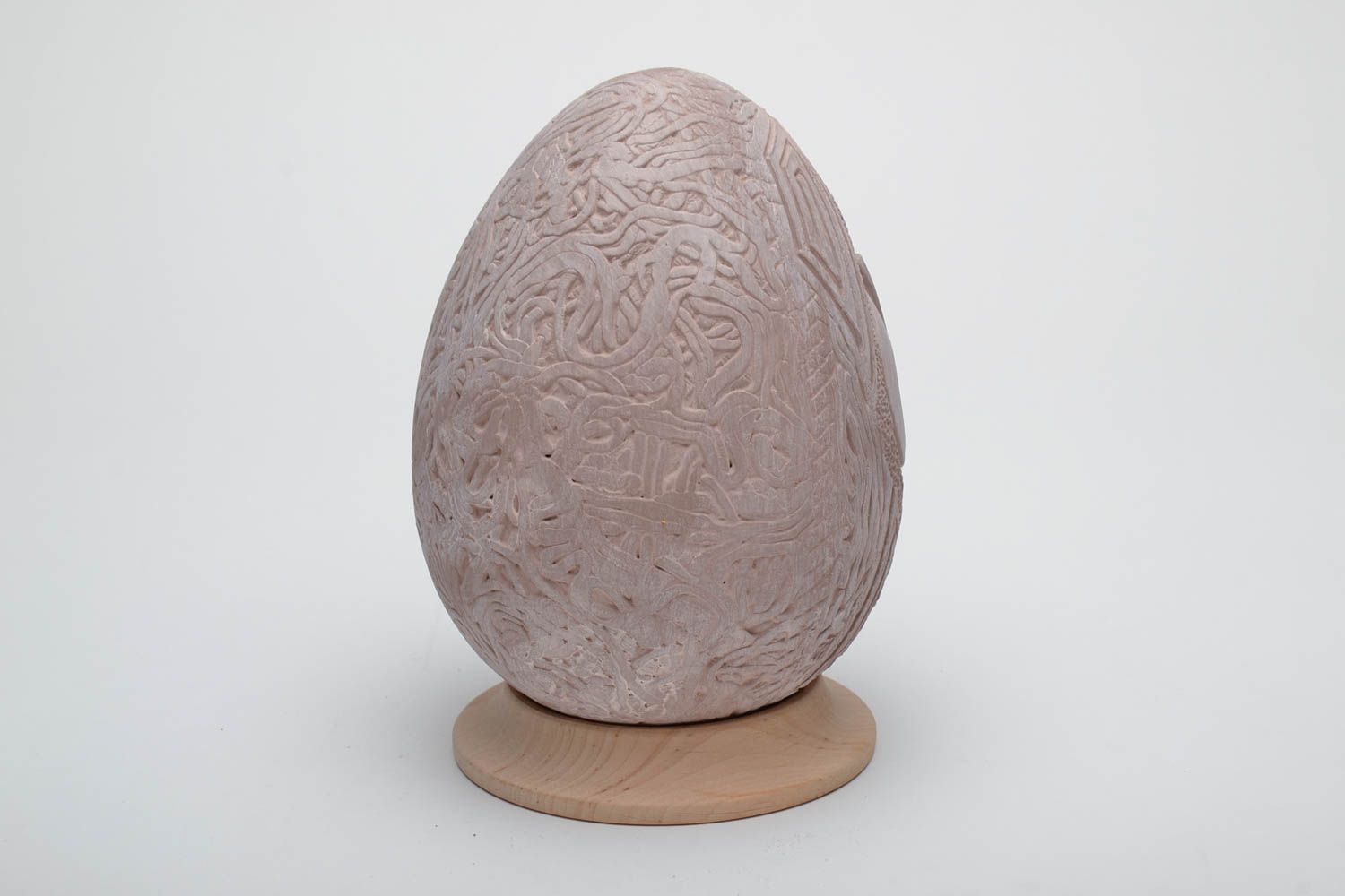 Grand œuf de Pâques en céramique sur support en bois fait main décoratif photo 4