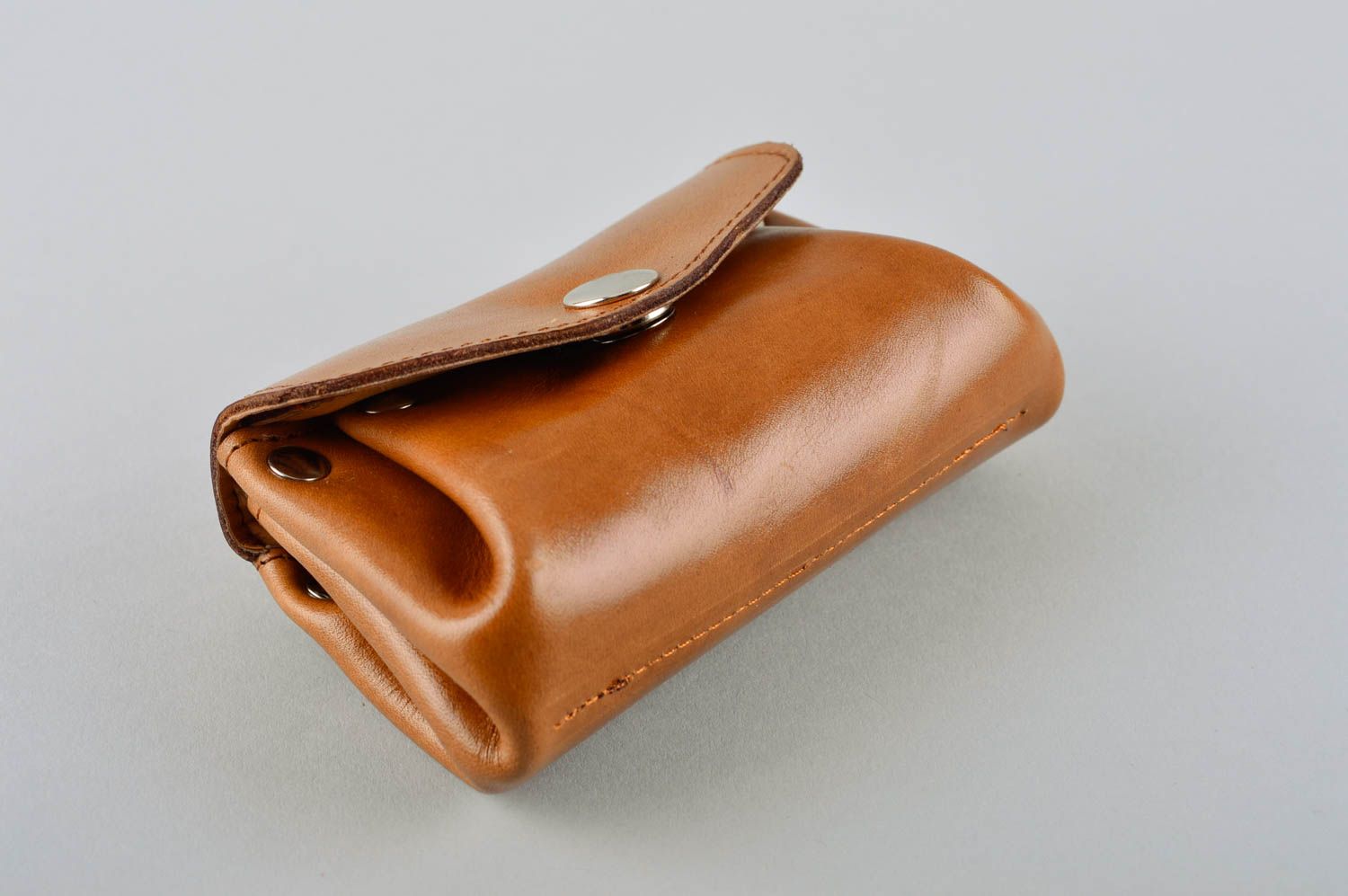 Handmade braune Geldbörse Geschenk für Frauen Portemonnaie aus Leder schön foto 4