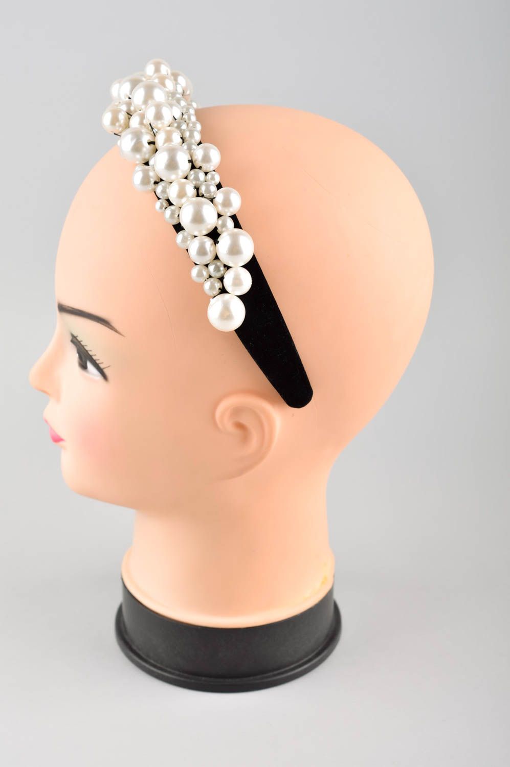 Аксессуар для волос хэнд мэйд обруч на голову из бусин женский аксессуар фото 2