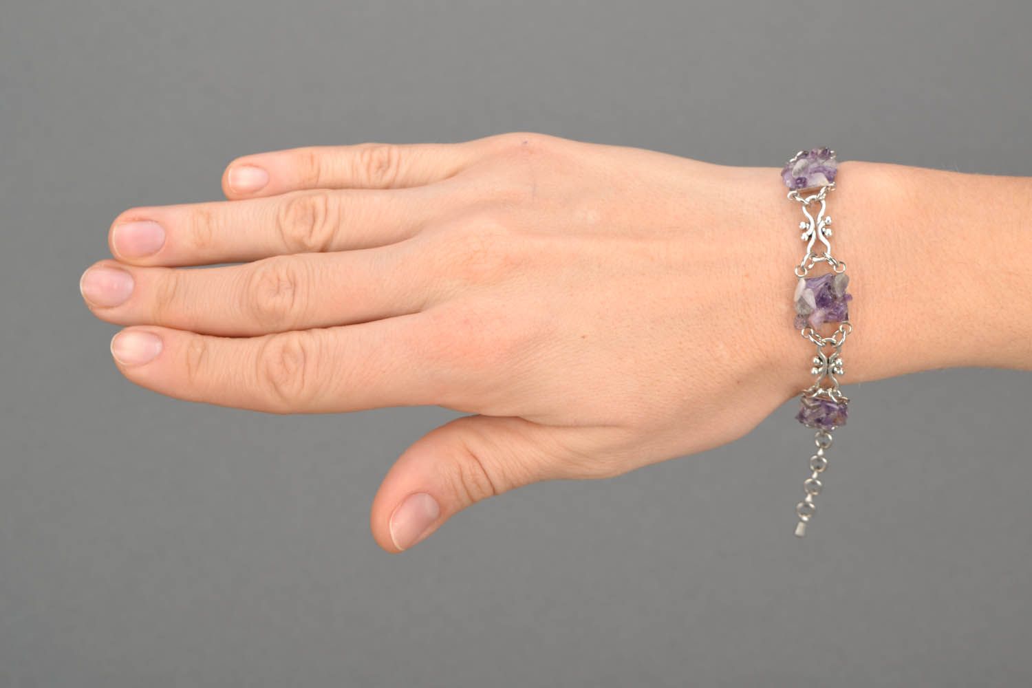 Violettes Armband mit Amethyst foto 2