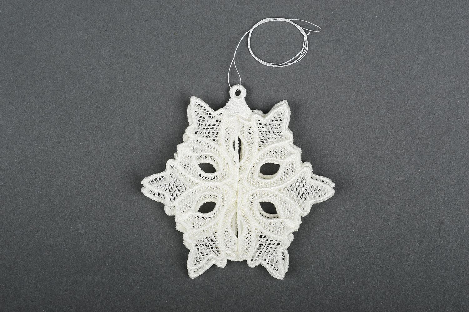 Snowflake Christmas toy lace toy openwork Christmas toy decorative use only photo 5