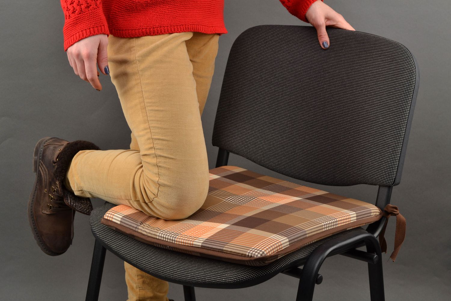 Almohada plana artesanal para silla foto 1