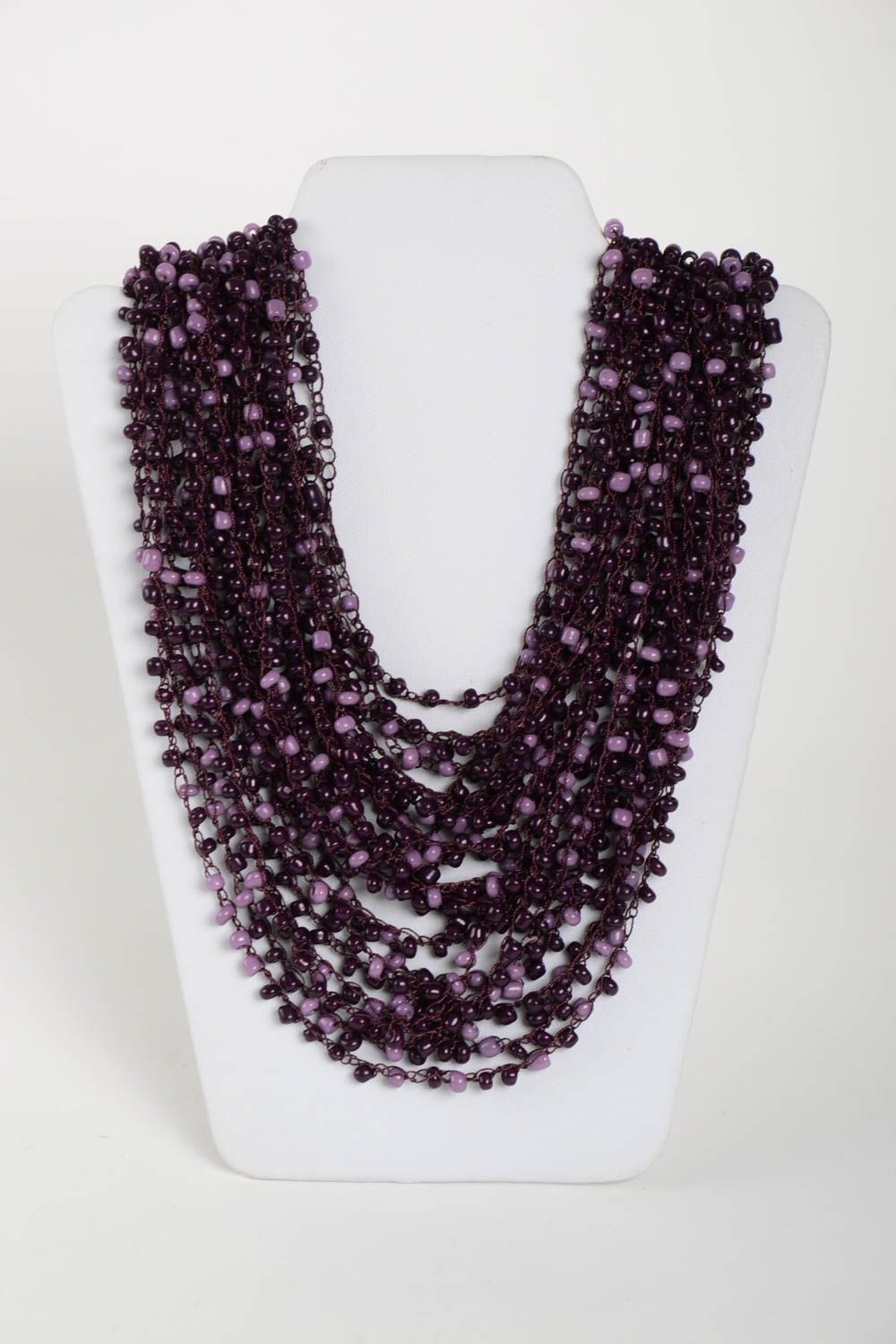 Handmade holiday necklace massive violet necklace beautiful designer necklace photo 2