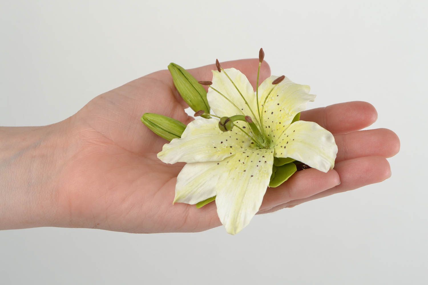 Große schöne künstlerische handgemachte Blume Brosche aus Porzellan für Damen foto 2