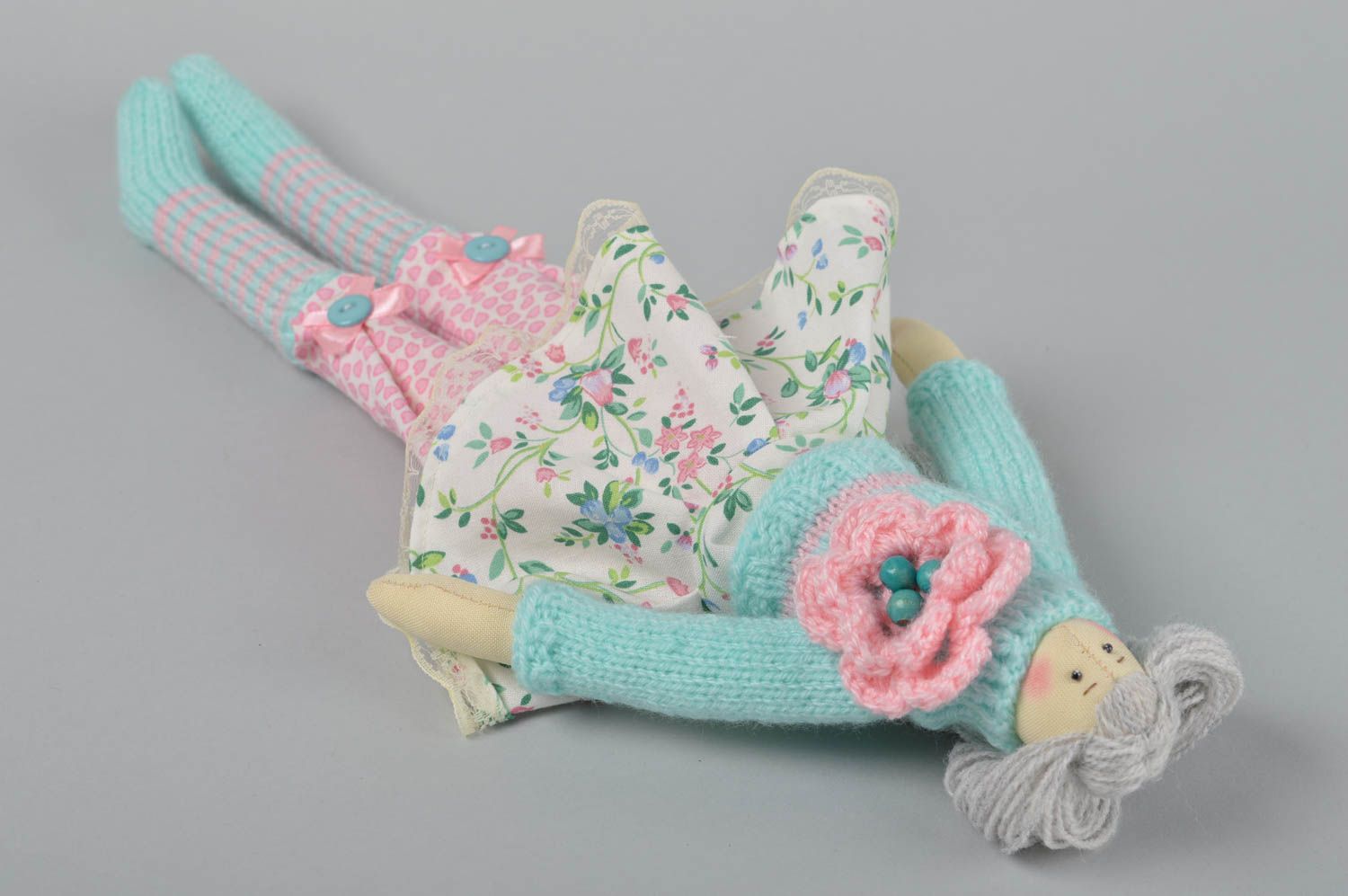 Soft handmade doll unusual textile toy designer doll for kids children present photo 4
