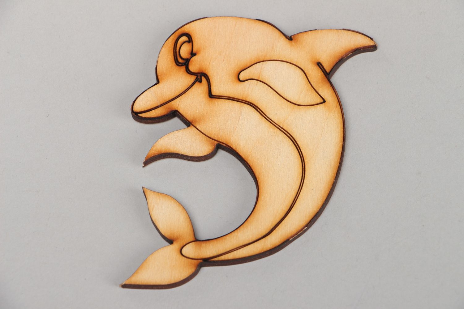 Handmade Holzrohling Delphin aus Sperrholz foto 1