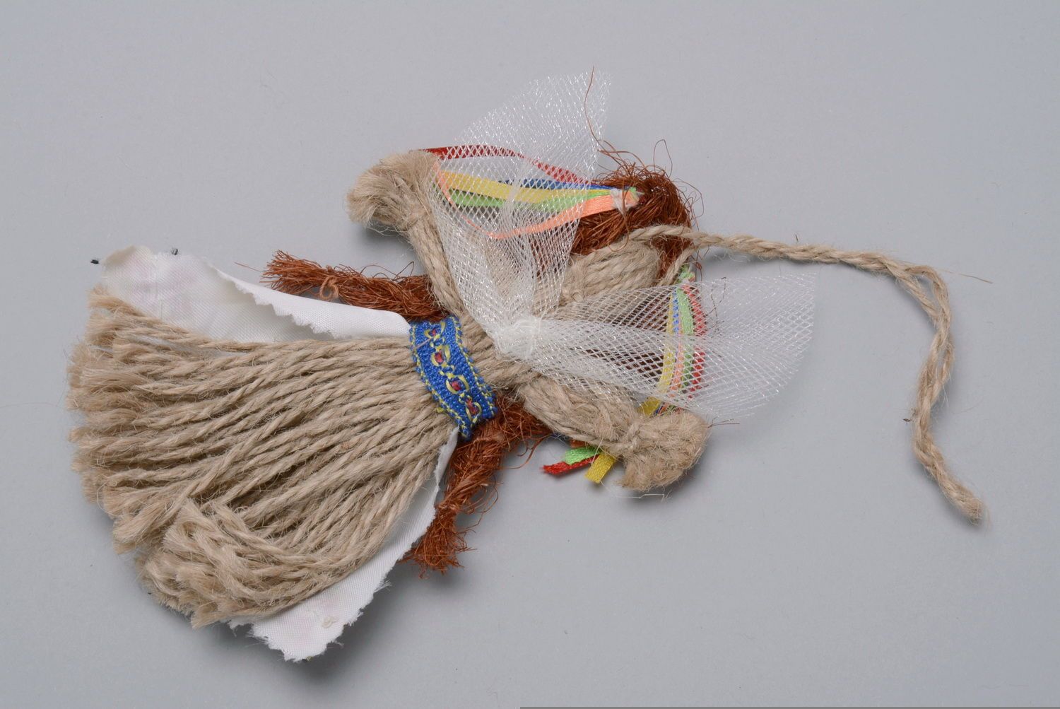Bambola etnica fatta a mano bambola di stoffa talismano per la fortuna foto 4