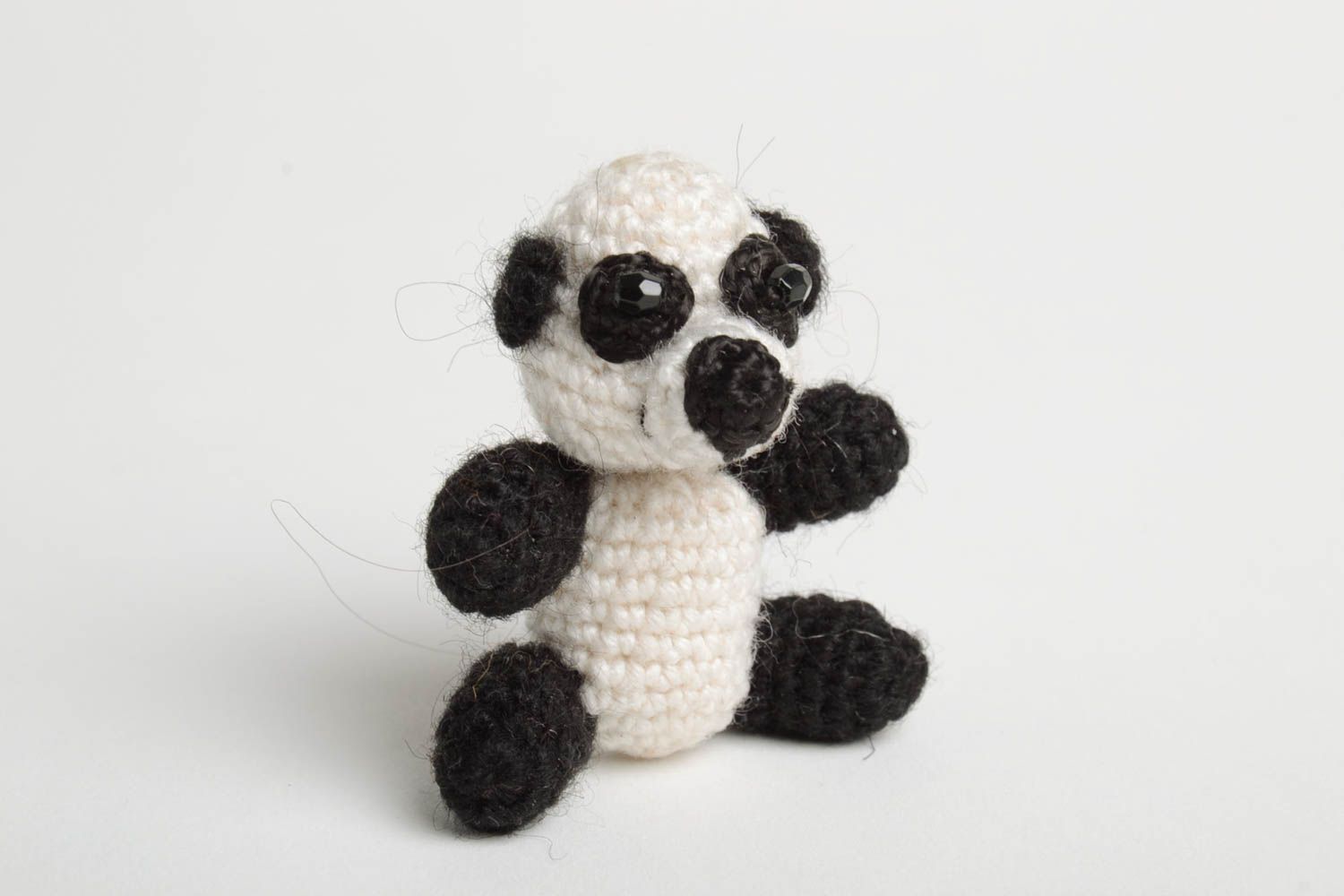 Handmade soft toy children crocheted toy designer panda toy textile toys photo 2