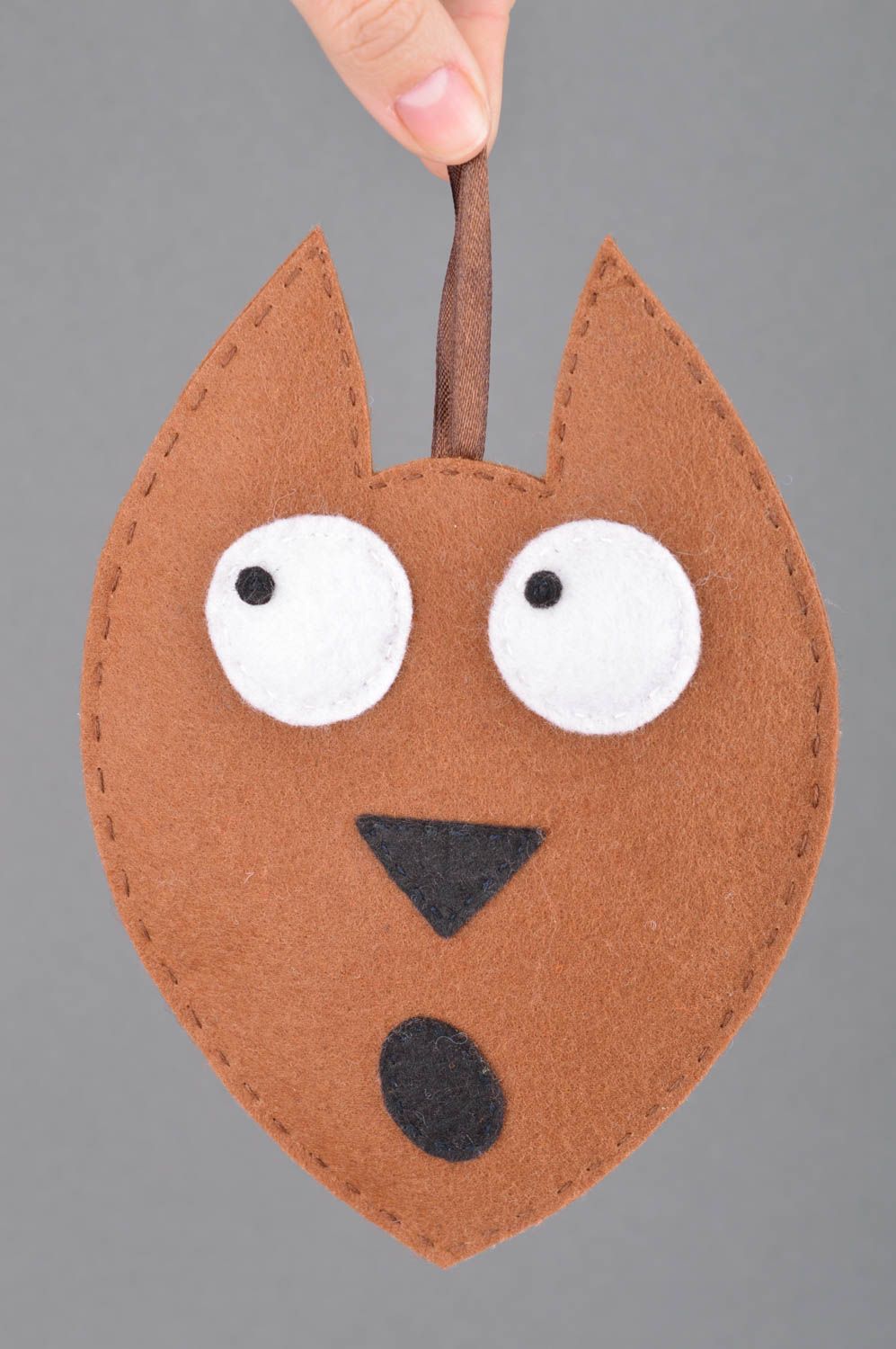 Handmade Deko Geschenk Deko Hänger Spielzeug Katze aus Fleece originell foto 3