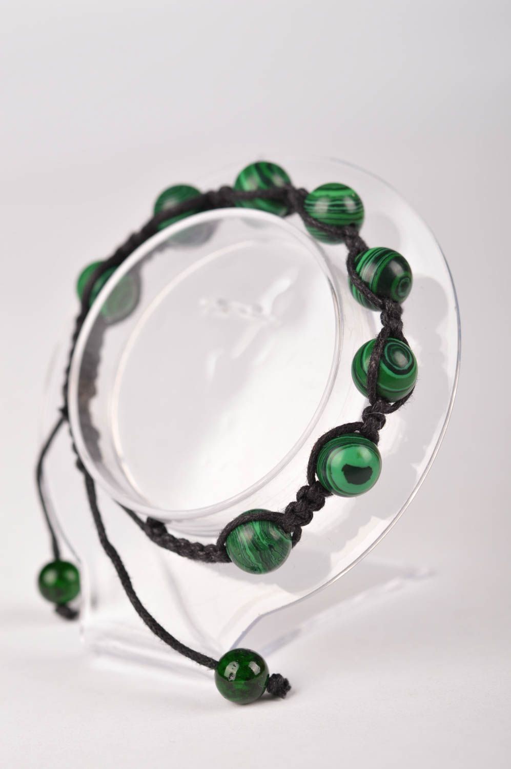Pulsera de cordones y cuentas verdes pulsera artesanal pulsera para mujer  foto 3