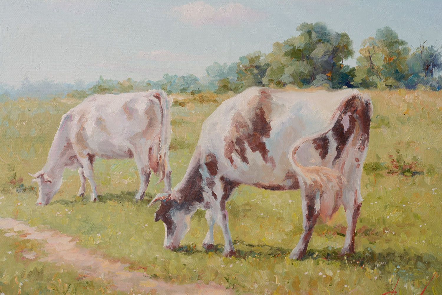 Gemälde mit Ölfarben Kühe foto 2