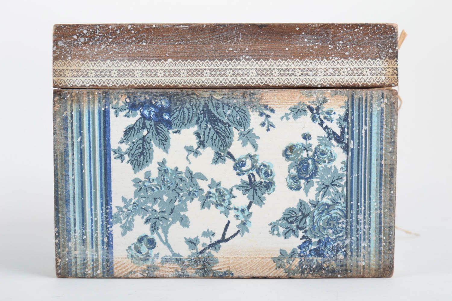 Caja de madera hecha a mano de decoupage regalo para mujer joyero original   foto 4
