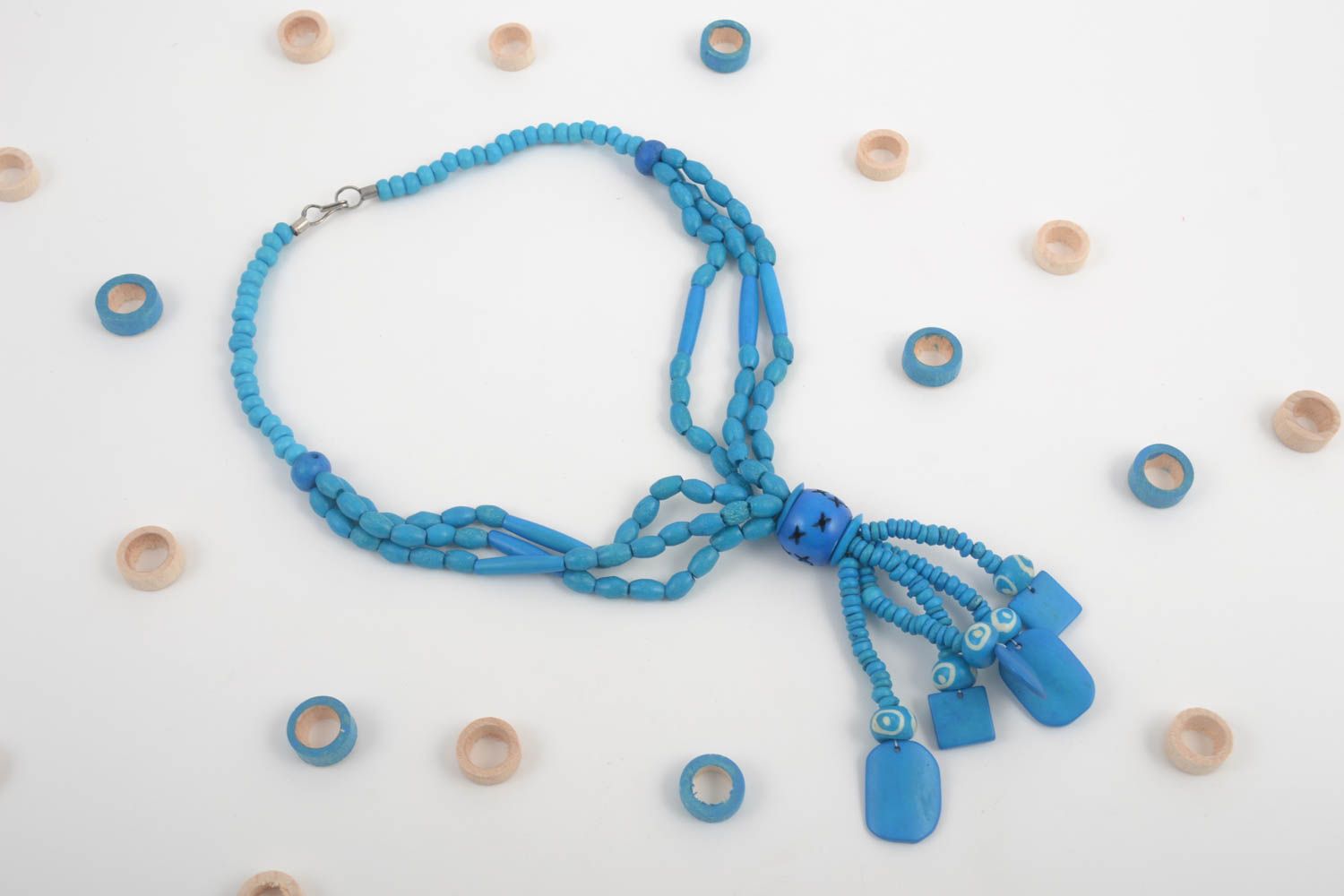 Handgemachtes Schmuck Collier blaue Halskette für Frauen Designer Schmuck zart foto 1