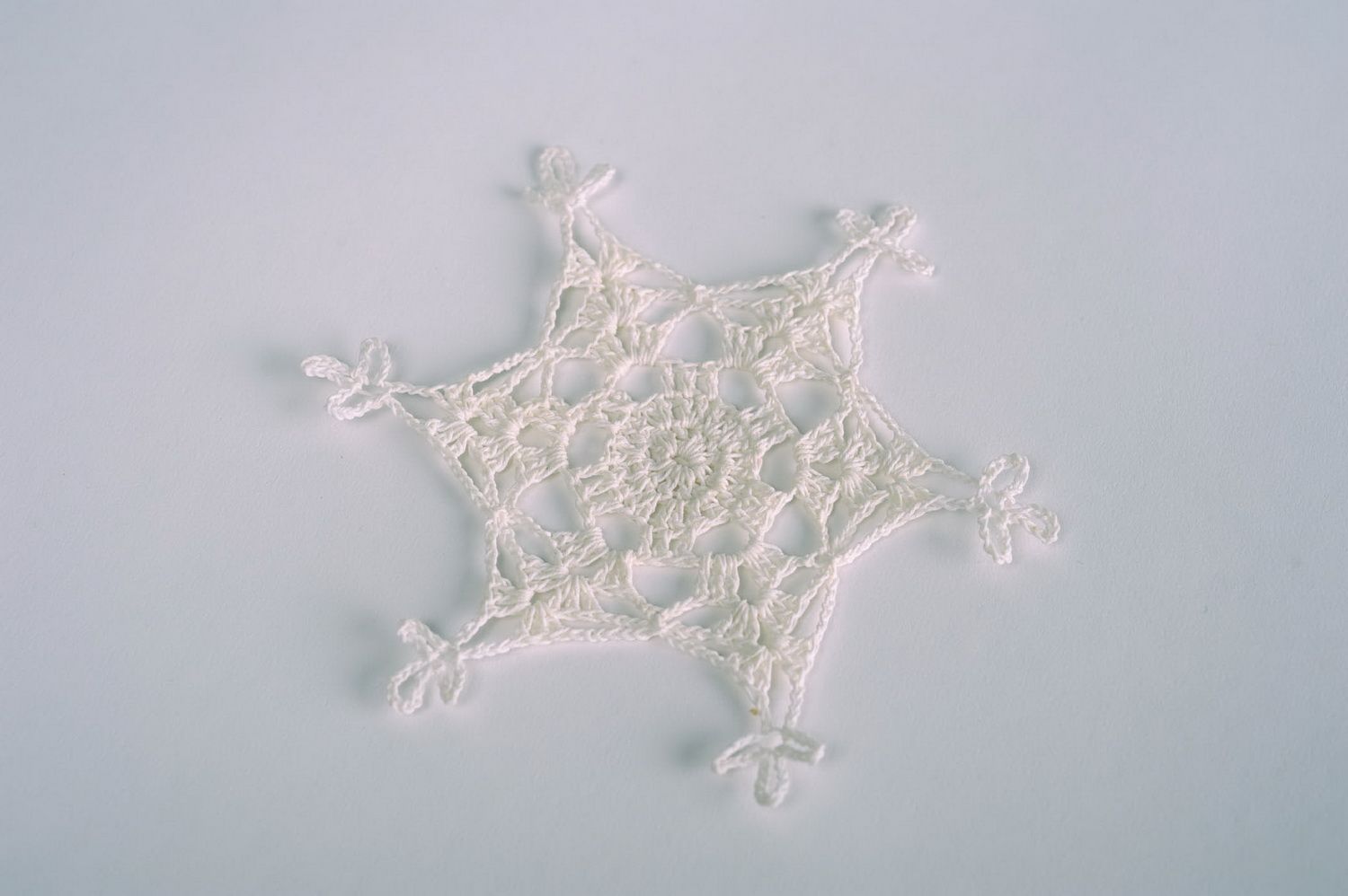 Décoration de Noël tricotée au crochet Flocon de neige  photo 3