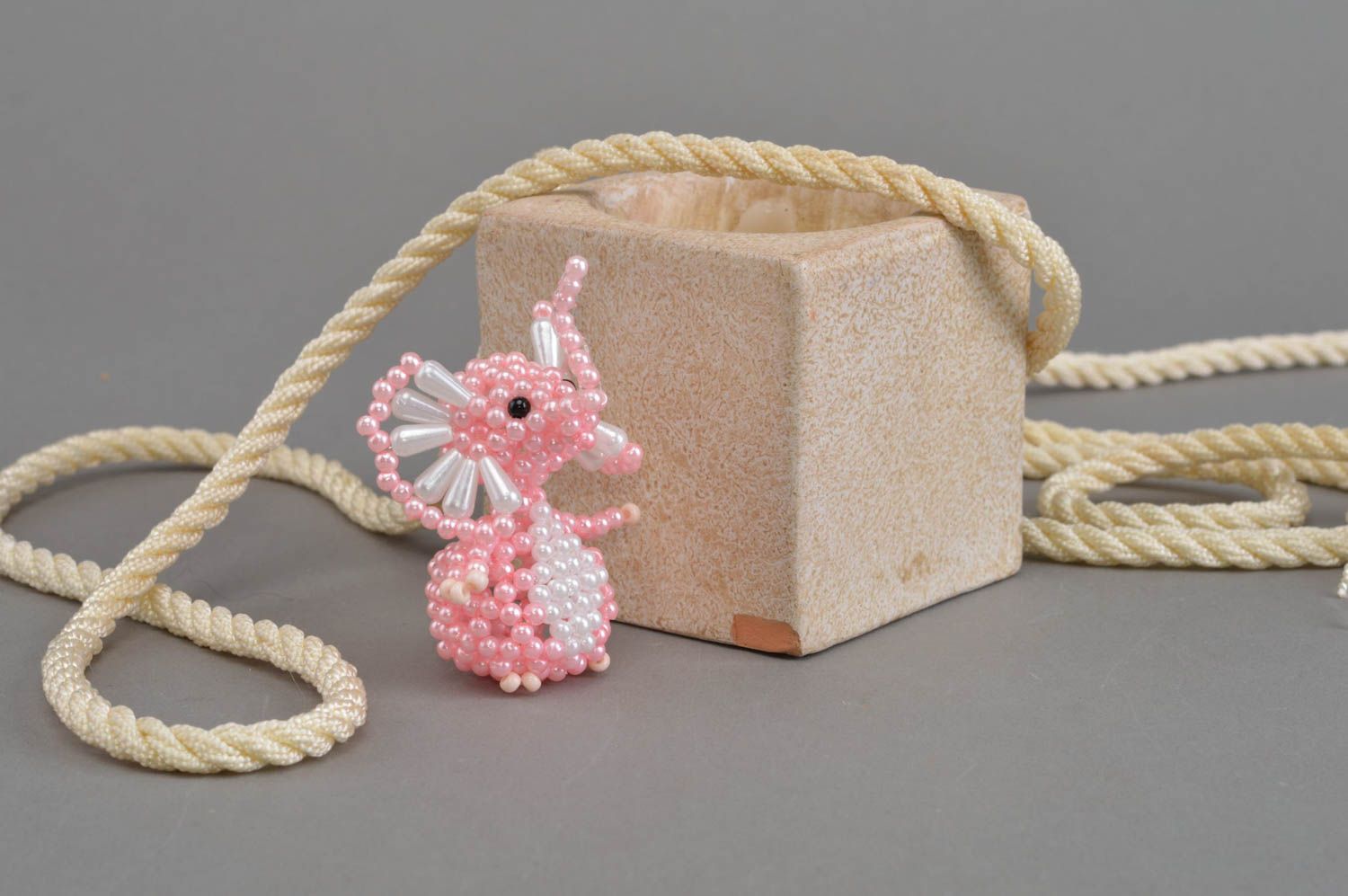 Kleine Figurine Elefant in Rosa winzig für Haus Dekoration handgemacht foto 1
