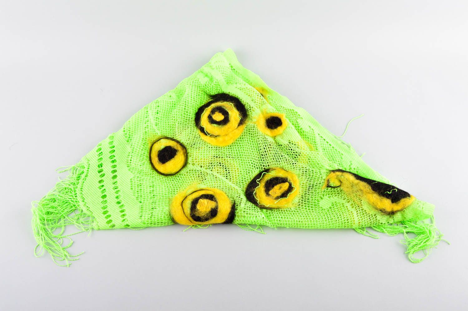 Bufanda de fieltro hecha a mano color amarillo ropa de mujer regalo original foto 4