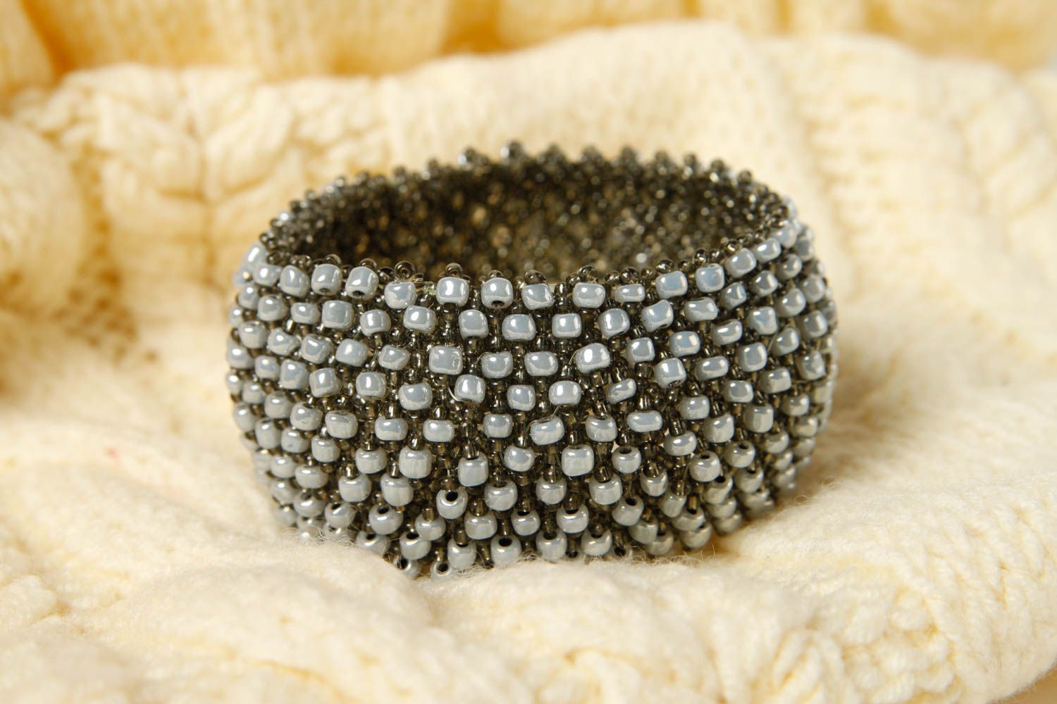 Fashion bracelet seed bead bracelet wide woven bracelet handmade accessories photo 1