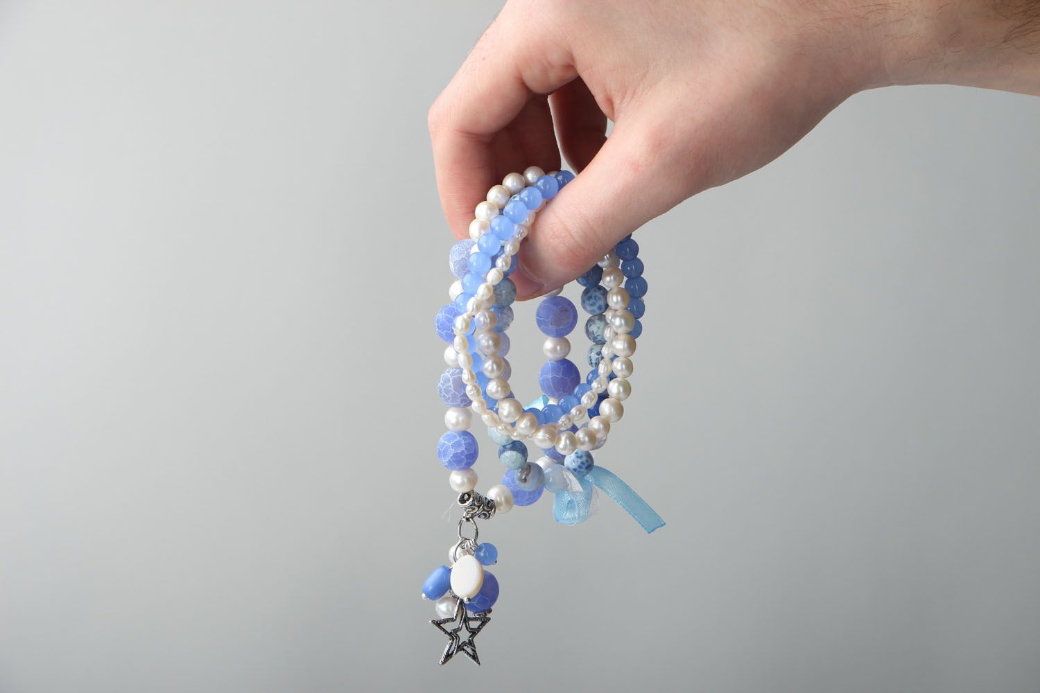 Bracciali di perle fatti a mano braccialetti originali da polso per donna  foto 4