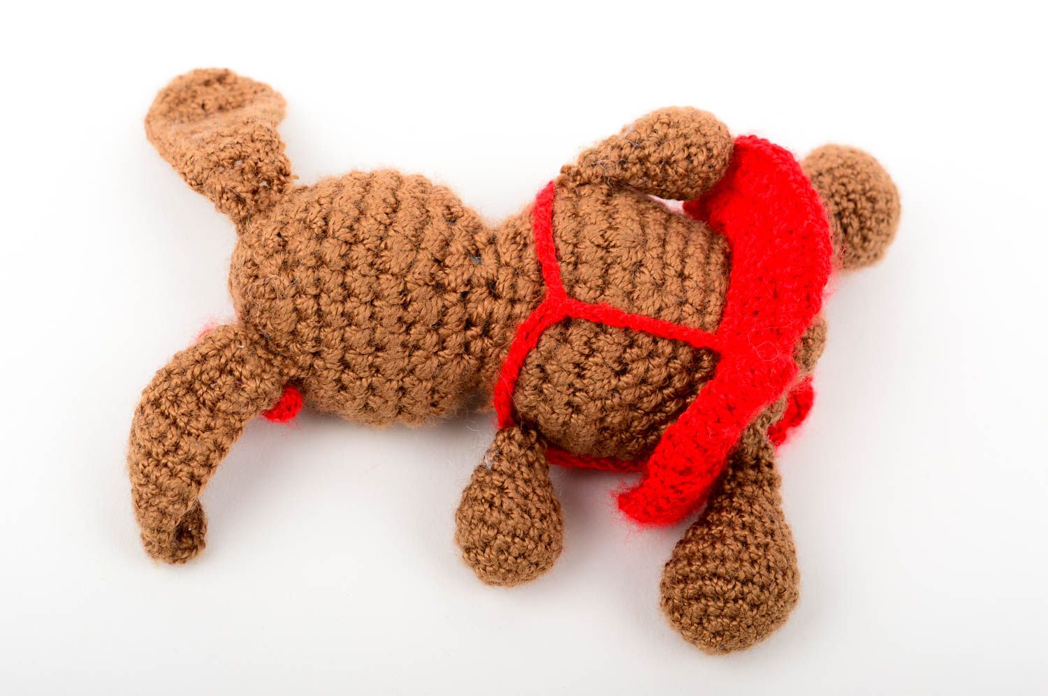 Doudou lapin fait main Jouet tricot en fils acryliques au crochet Cadeau enfant photo 4