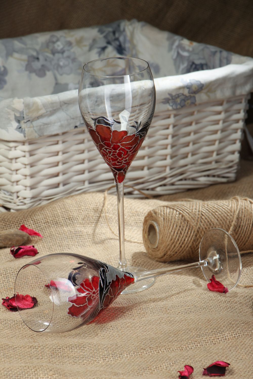 Boccali di vetrata fatti a mano calici decorativi per la cena romantica 
 foto 5