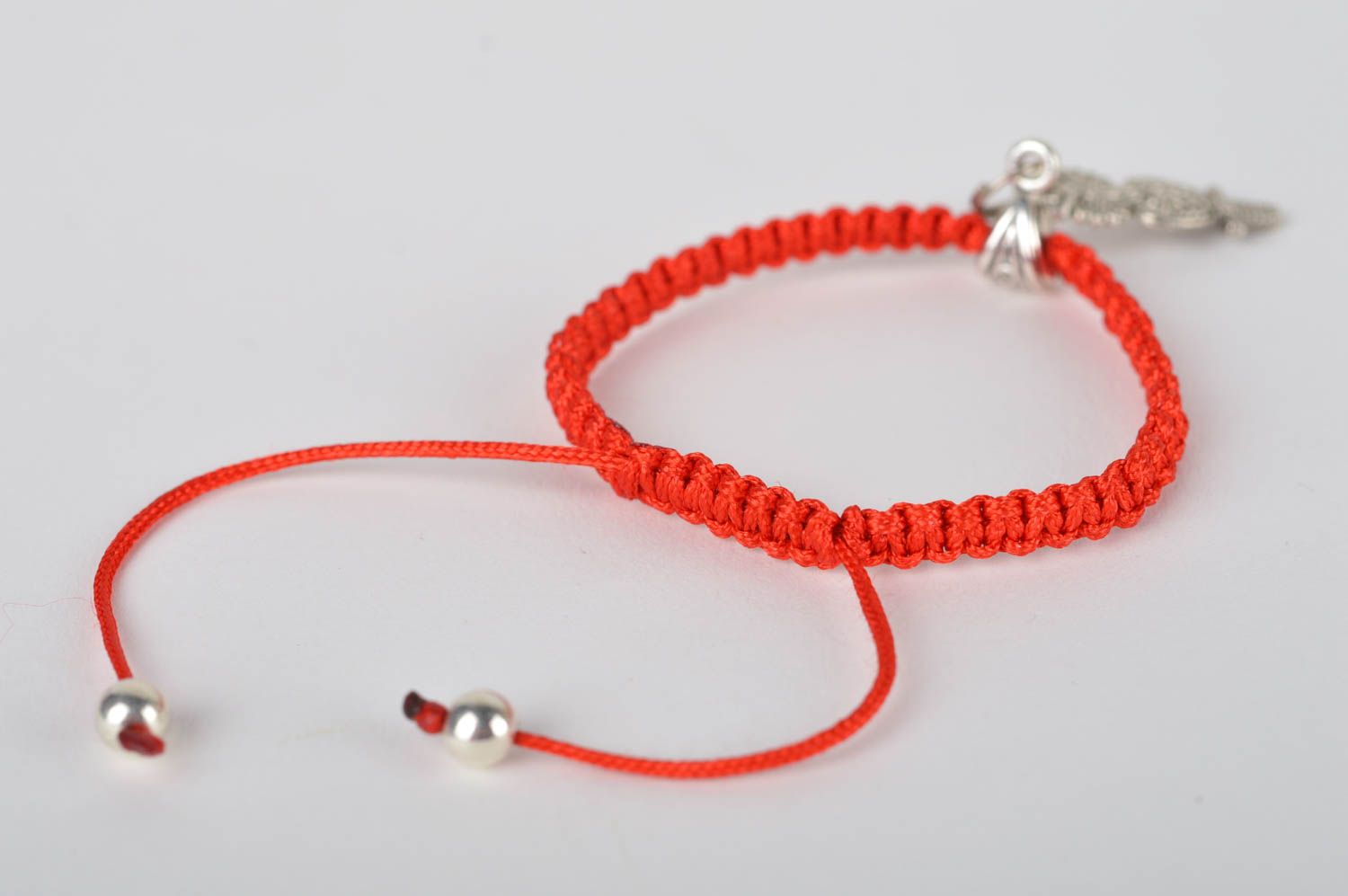 Красный браслет ручной работы браслет с подвеской совой модная бижутерия фото 5