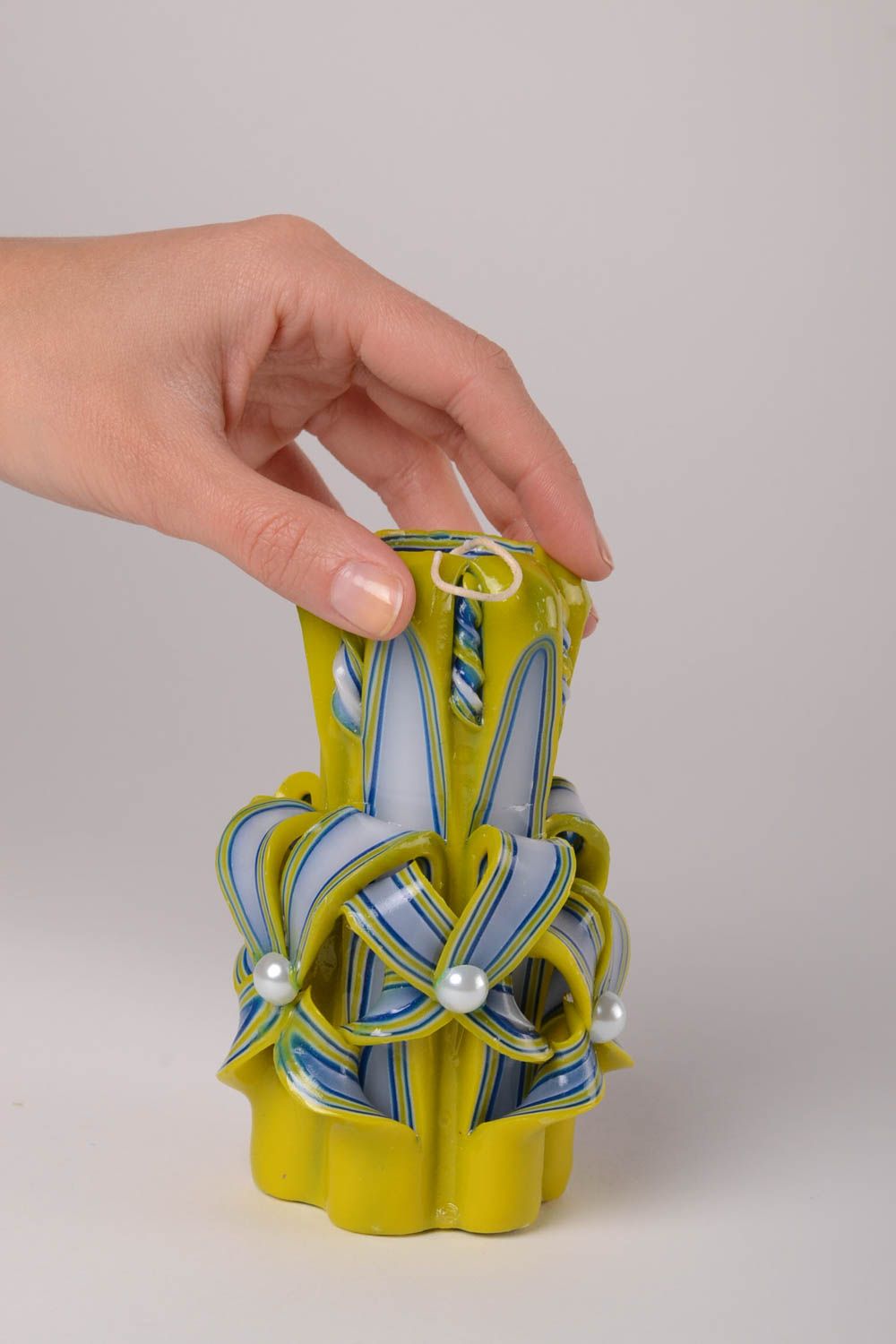 Vela de parafina hecha a mano decoración de interior objeto decorativo foto 2