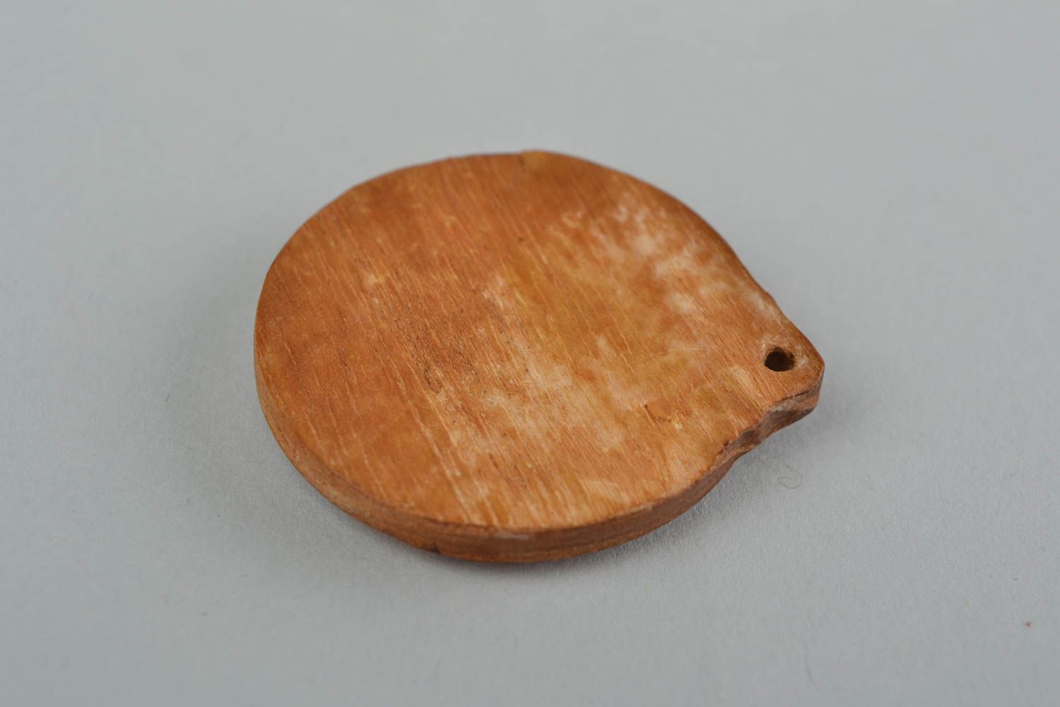 Handmade Slavonic amulet pendant made of oak wood Belobog on lace photo 5