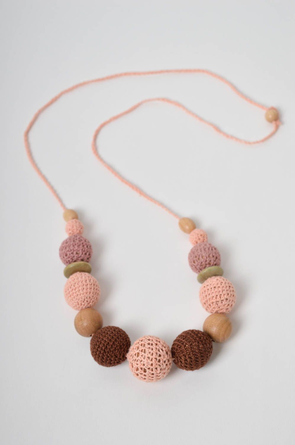 Handmade crochet ball necklace babywearing necklace breastfeeding necklace photo 2