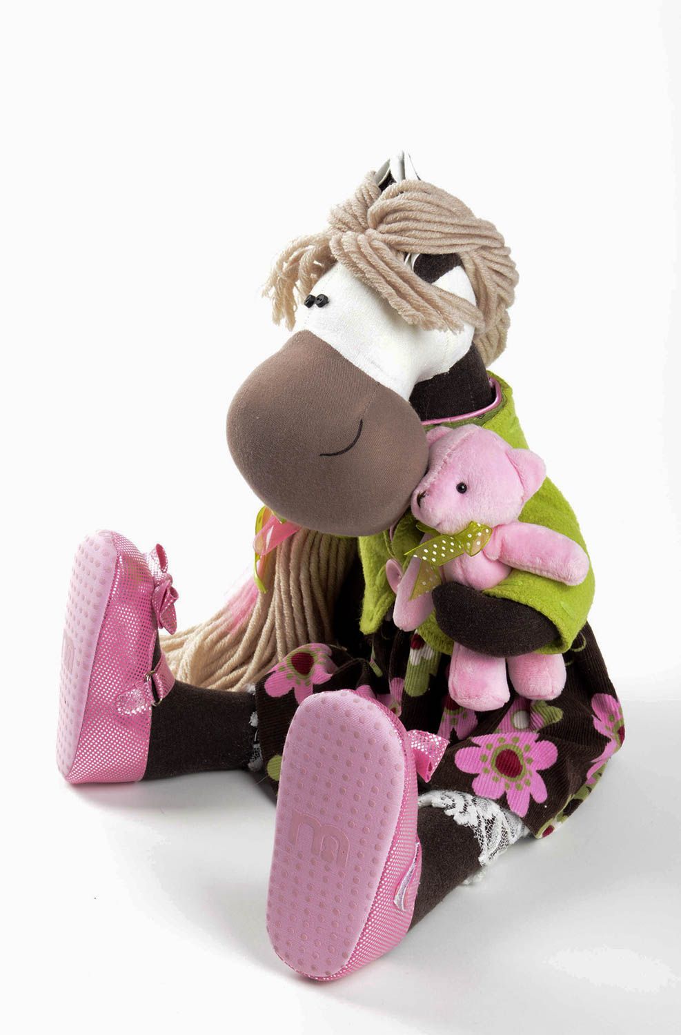 Pferd Kuscheltier handmade Kinder Spielzeug Designer Geschenk Kuschel Tier grell foto 3