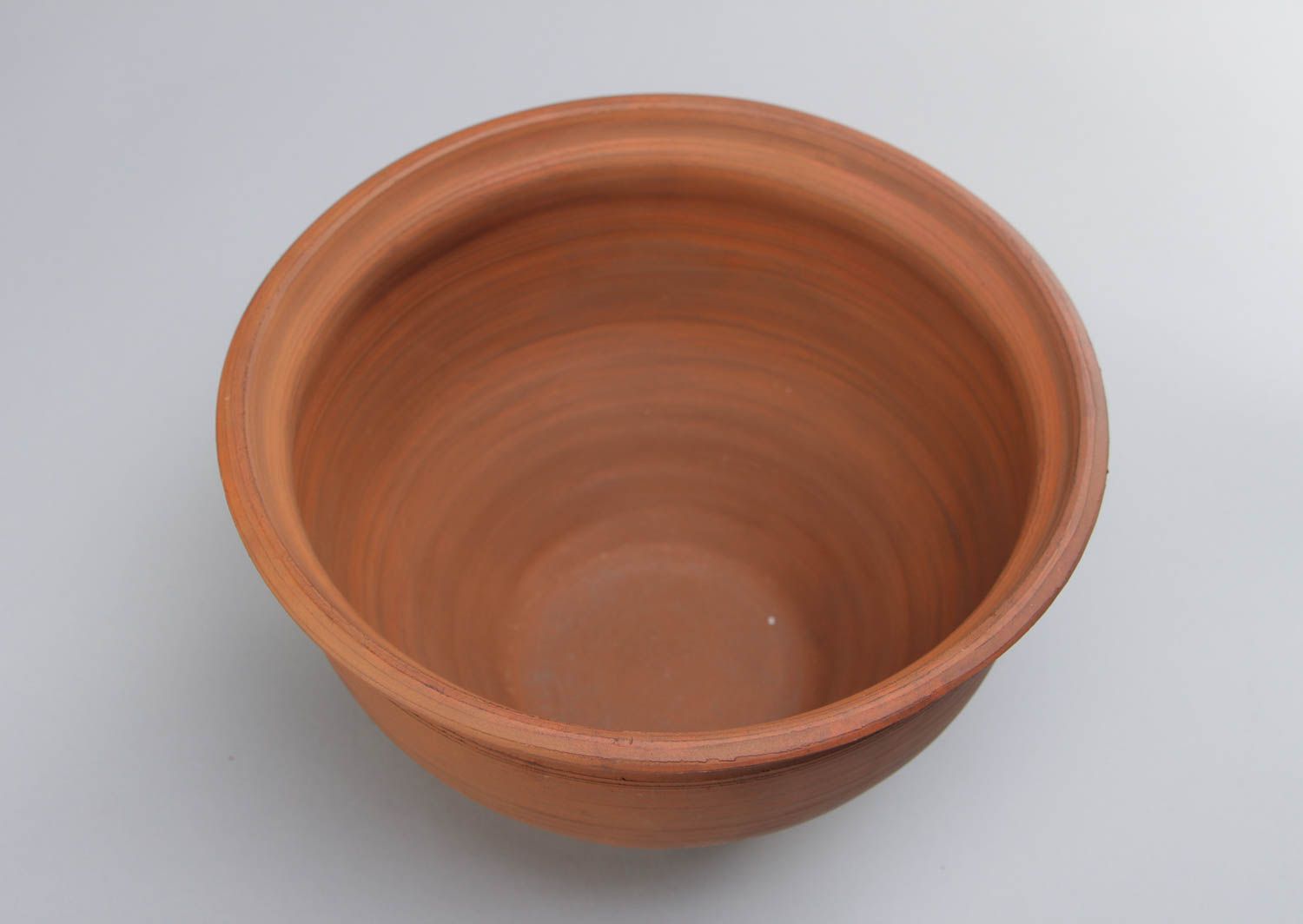 Large handmade clay pot for baking kilned with milk photo 3