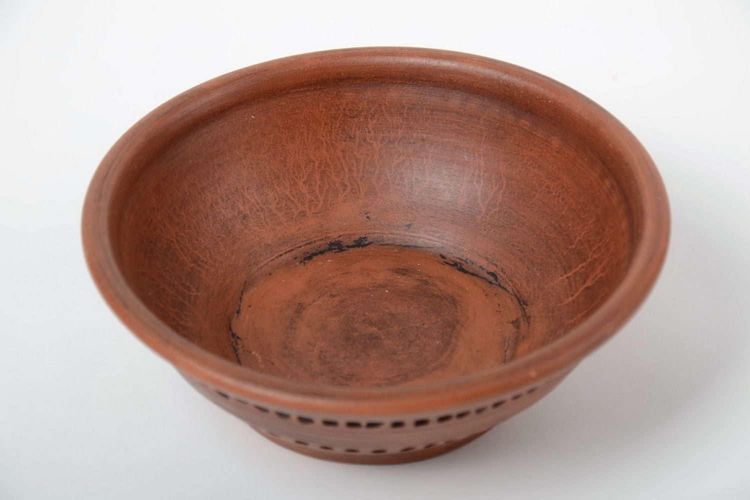 Beautiful convenient handmade designer brown clay bowl for soup 350 ml photo 3