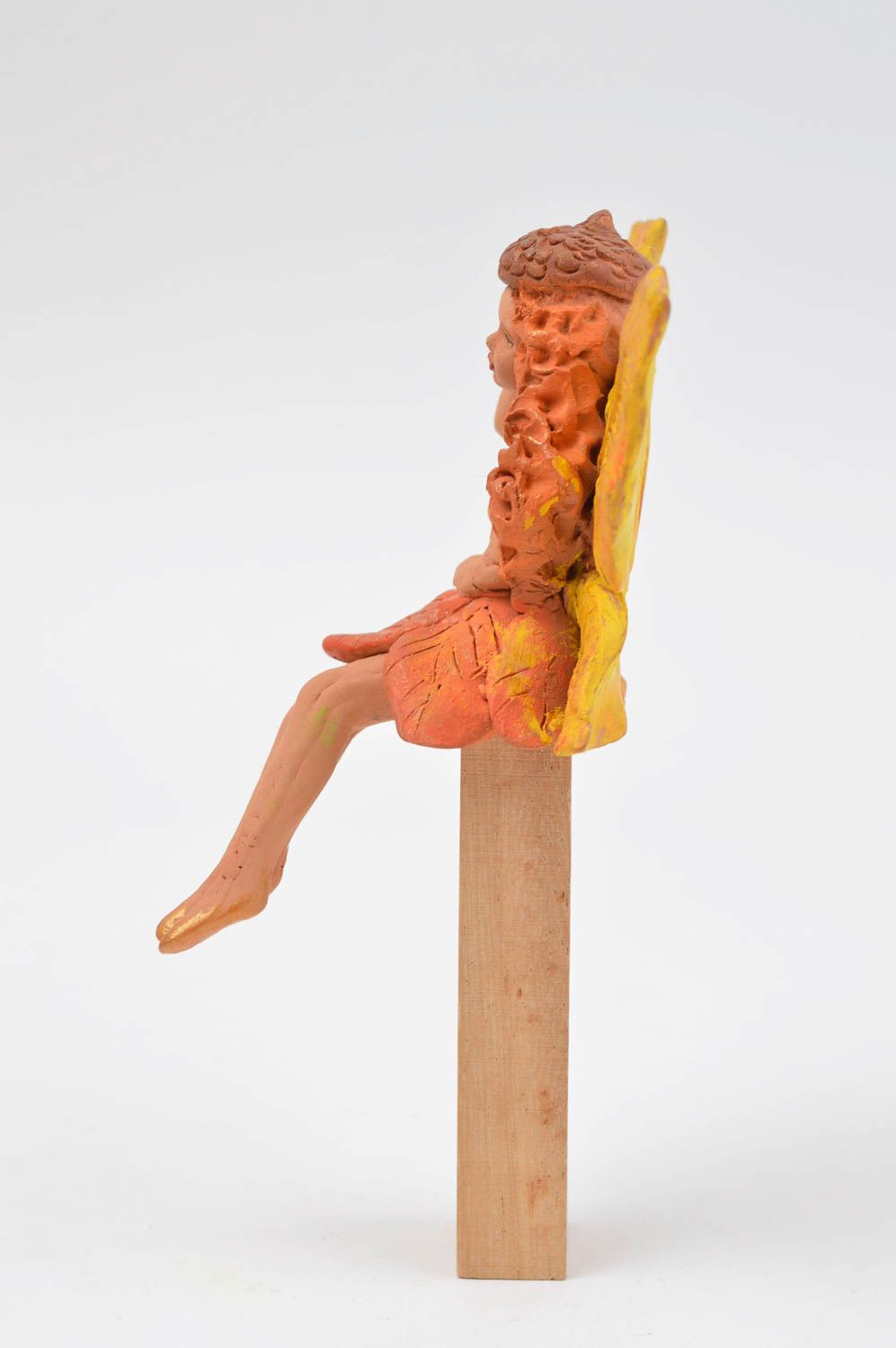 Figurine fée faite main Décoration de pot de fleur en céramique Idée déco photo 4
