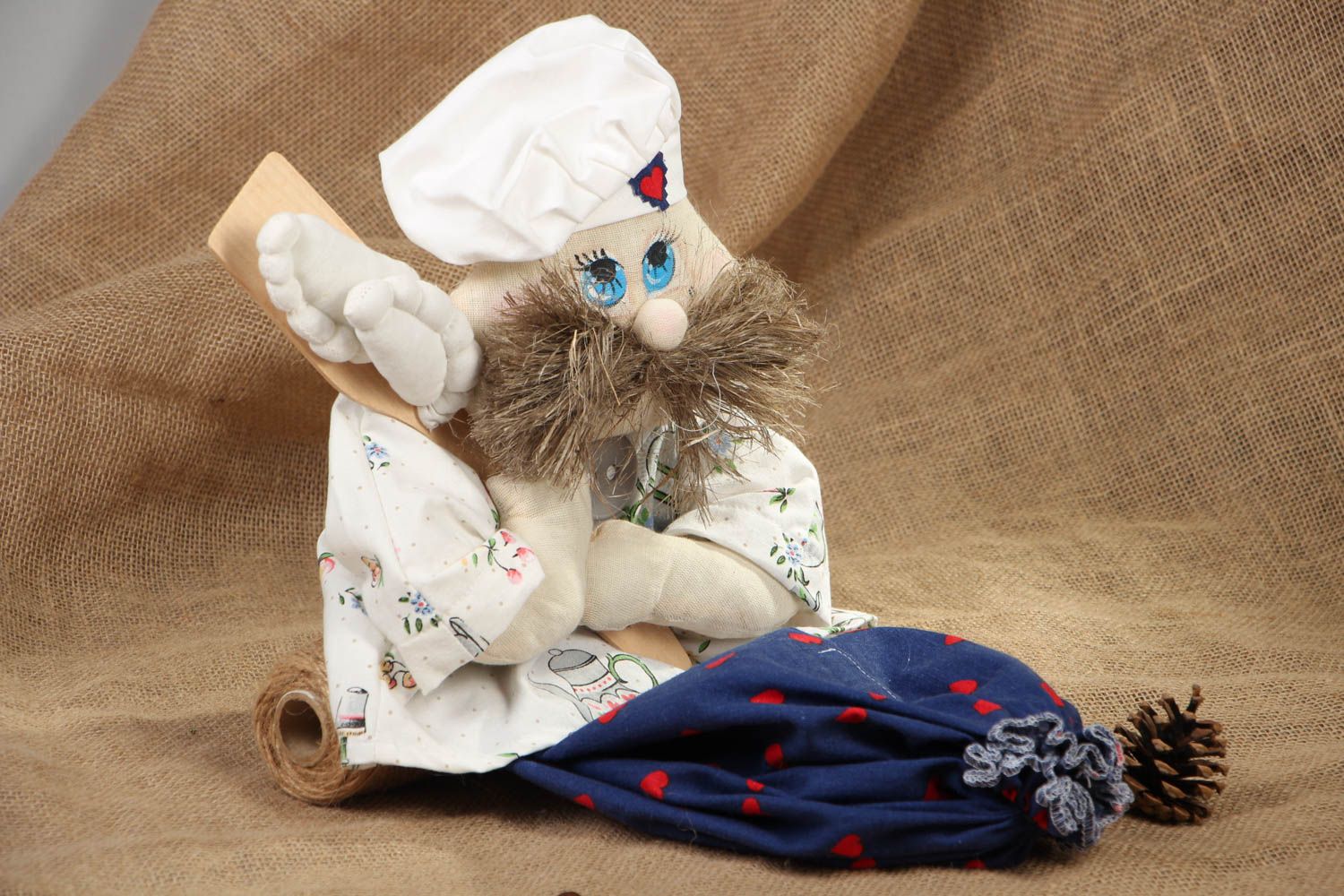 Muñeca de peluche para guardar bolsas en cocina Cocinero foto 5