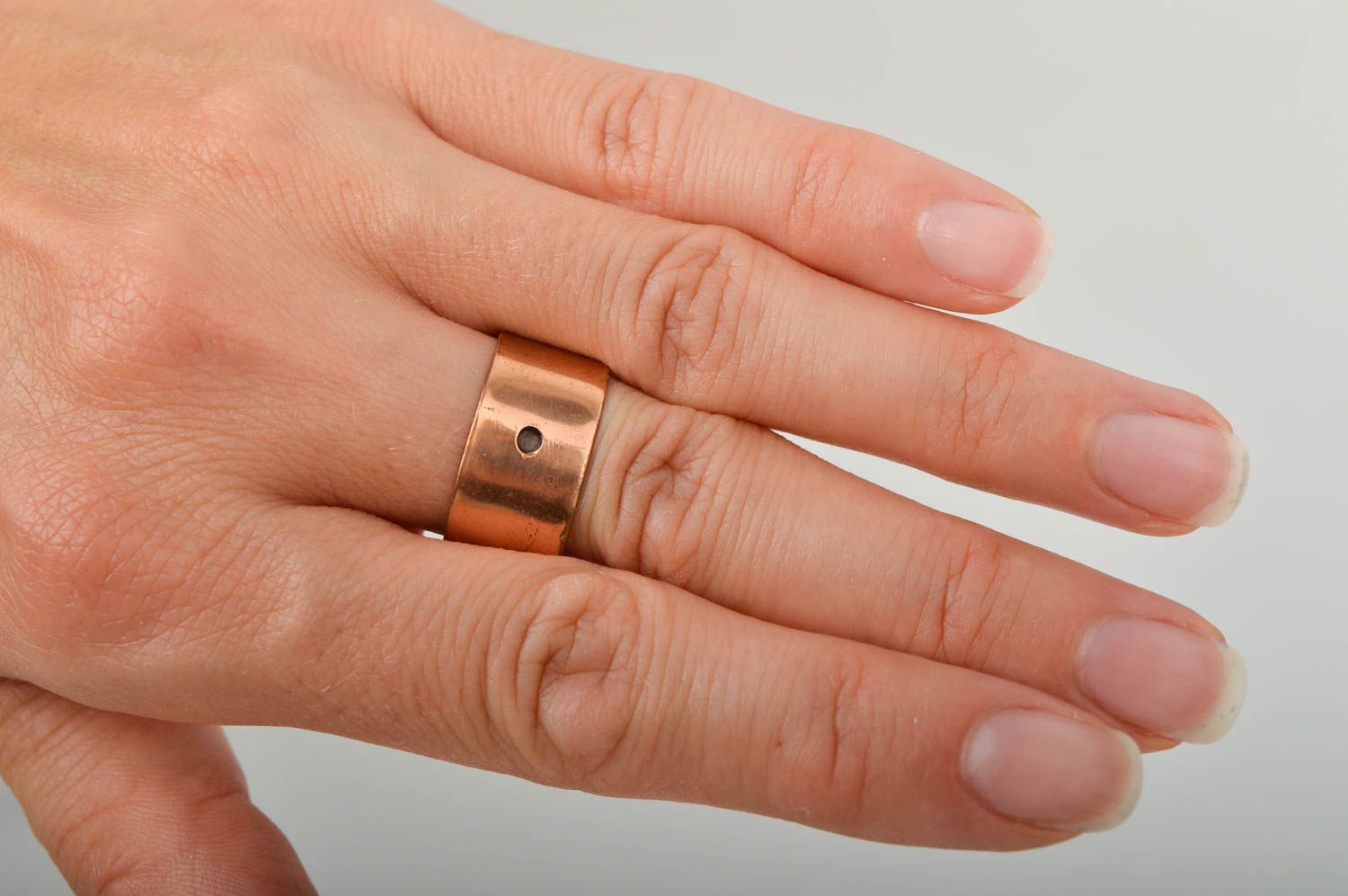 Unusual handmade metal ring stylish copper ring beautiful jewellery for girls photo 1