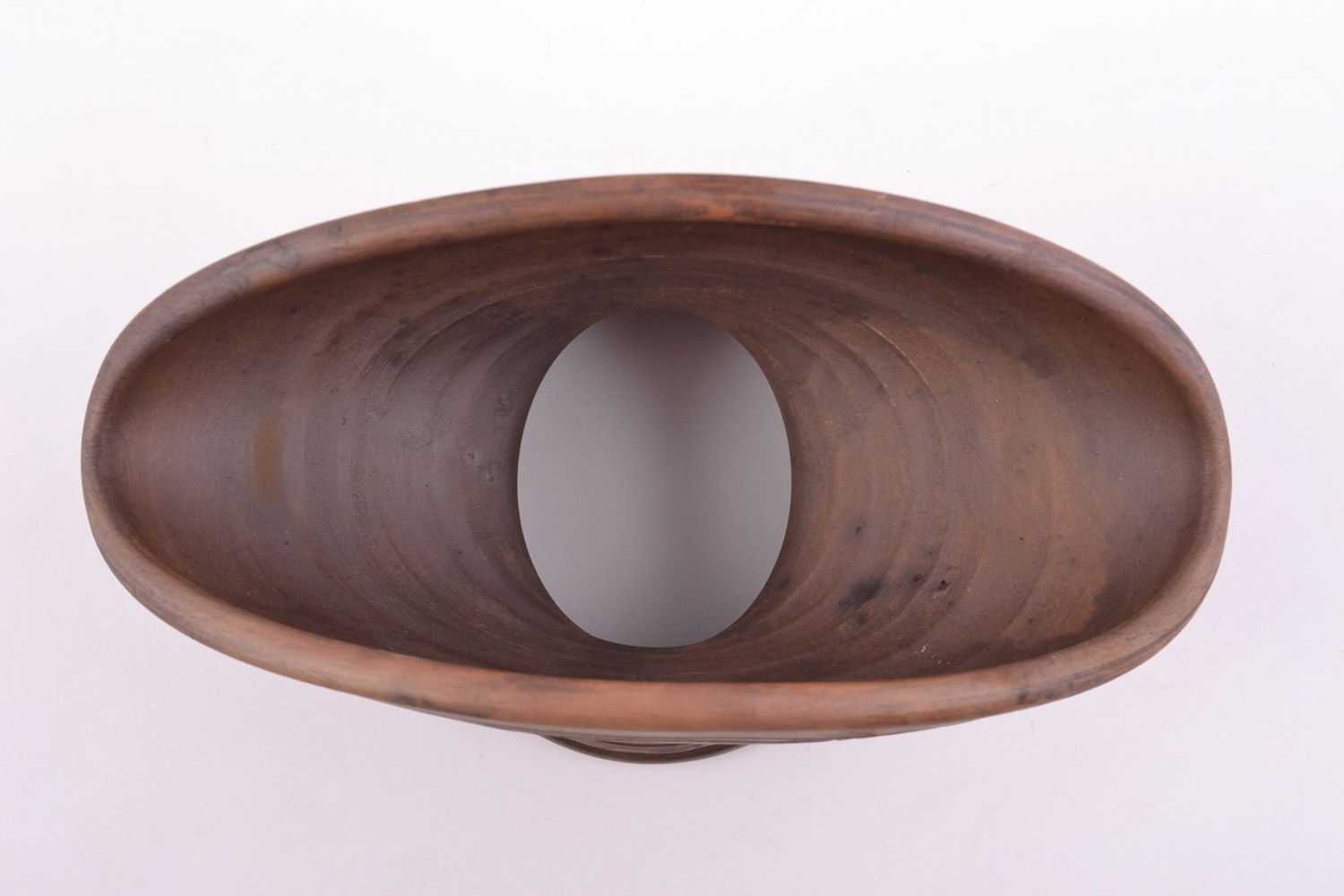 Porte-serviettes de table en céramique fait main design original marron photo 5