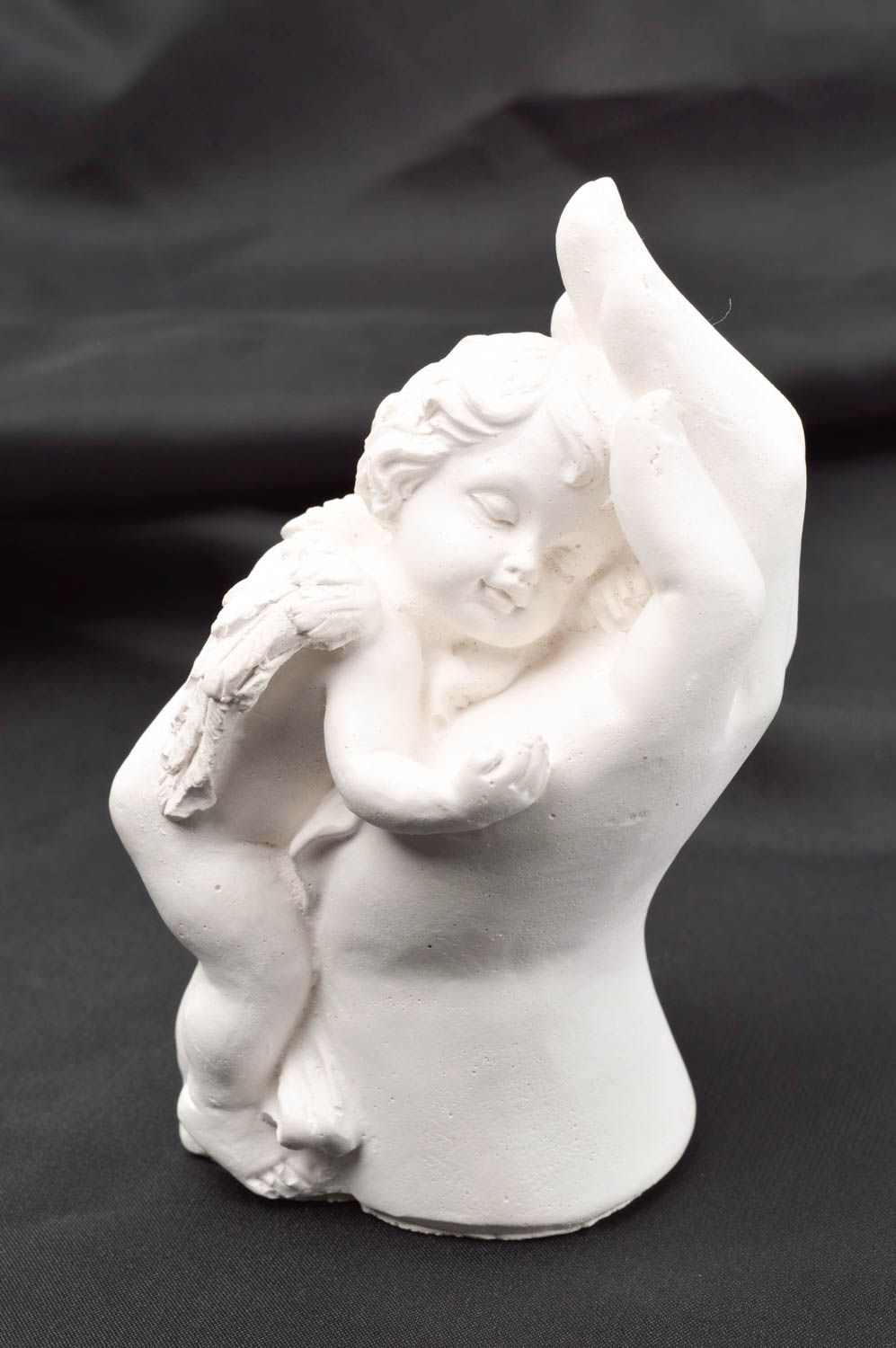Handmade beautiful cute statuette unusual decor element gypsum figurine photo 2