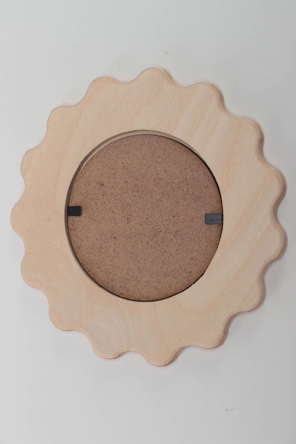 Handmade plywood craft blank decorative round sun shaped photo frame photo 2