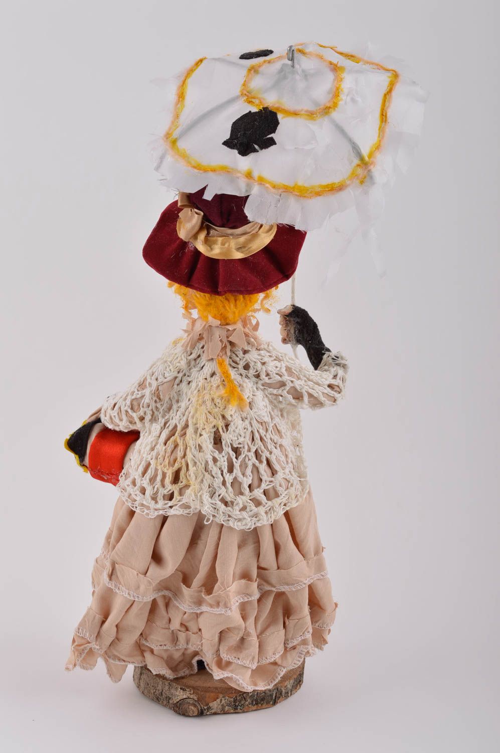 Poupée décorative fait main Jouet pour enfant Femme avec parapluie Déco maison photo 4