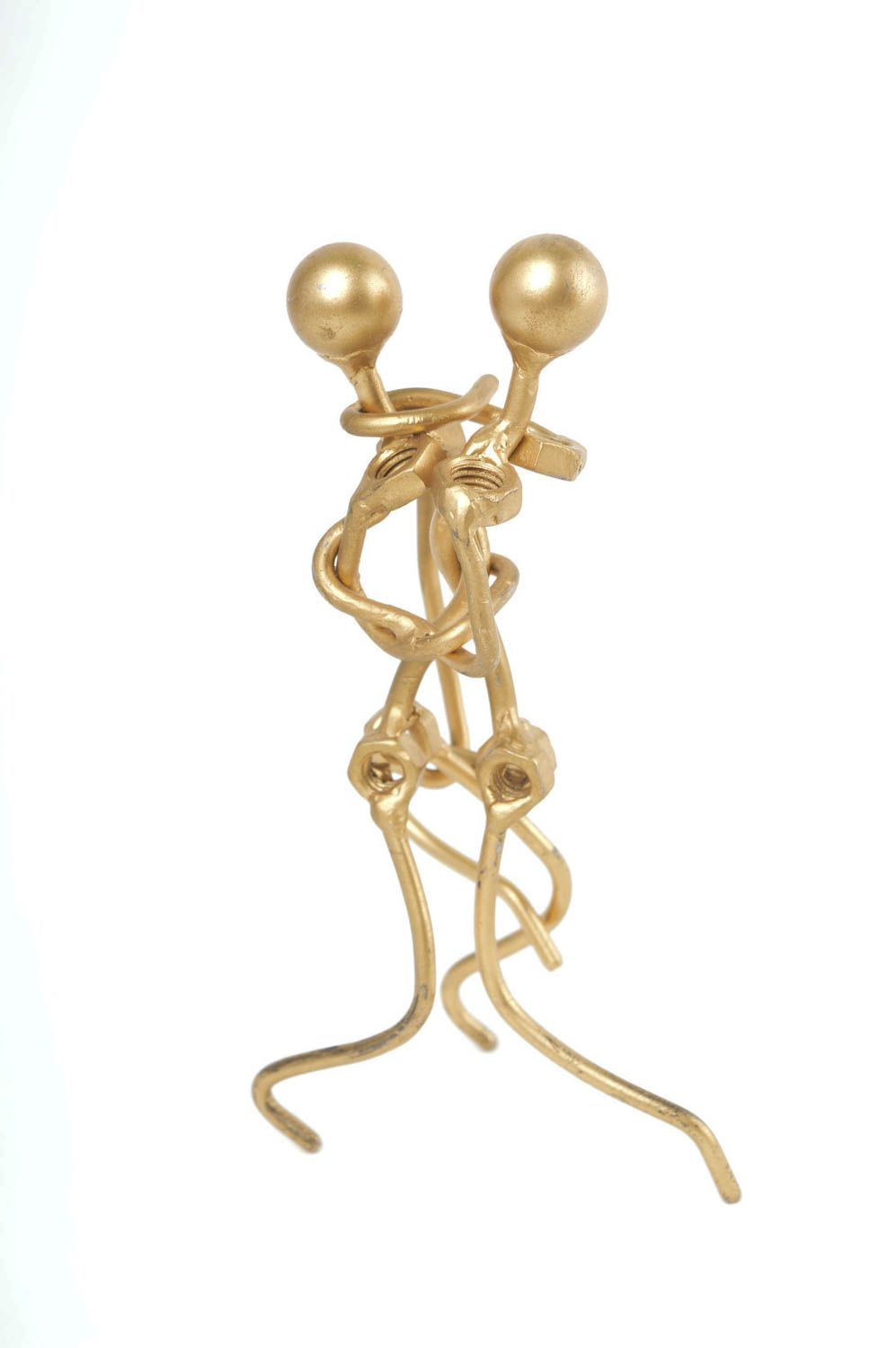 Figurine danse faite main Statuette design en métal couleur dorée Déco maison photo 2