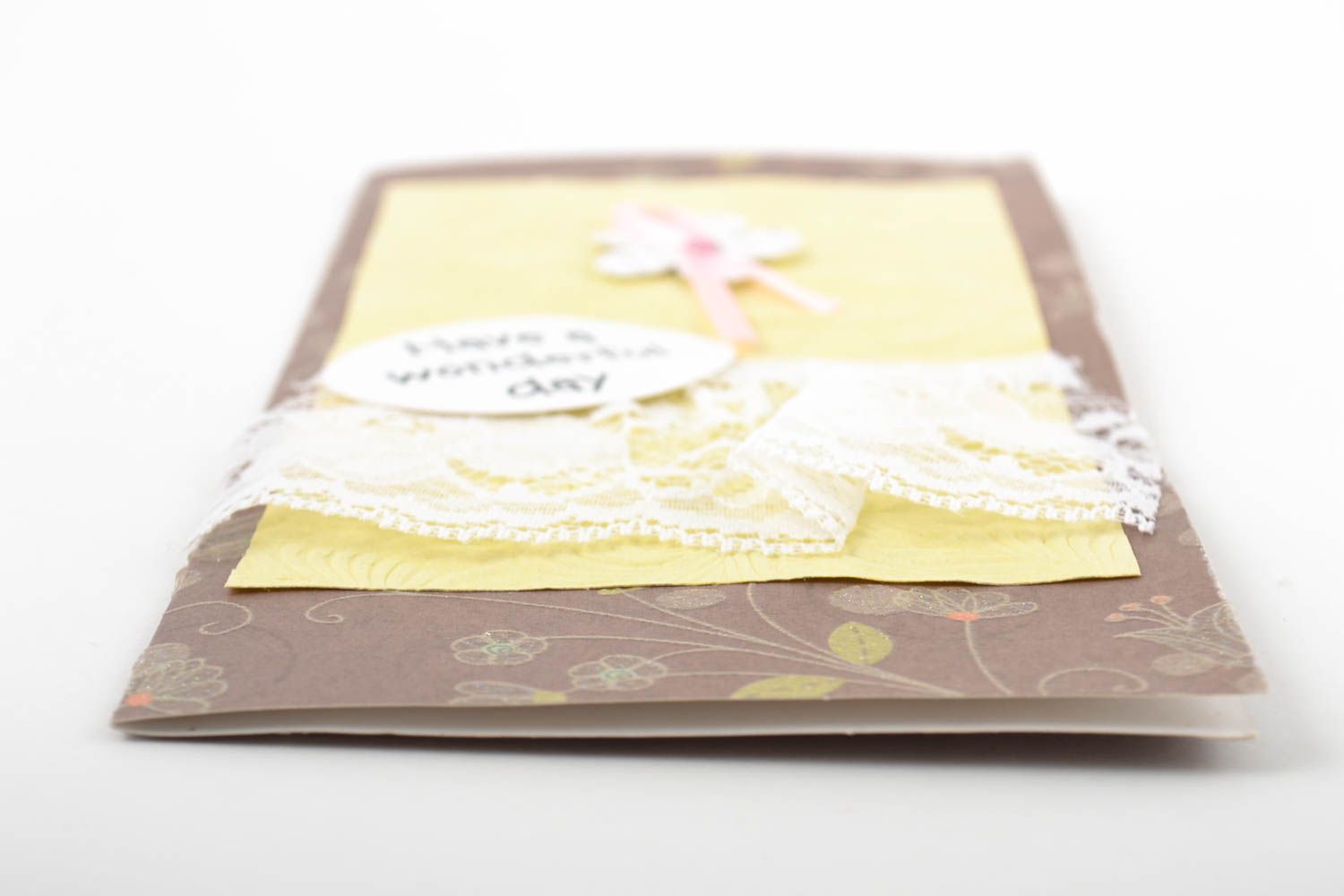 Tarjeta de felicitación regalo original postal hecha a mano tono pastel foto 4