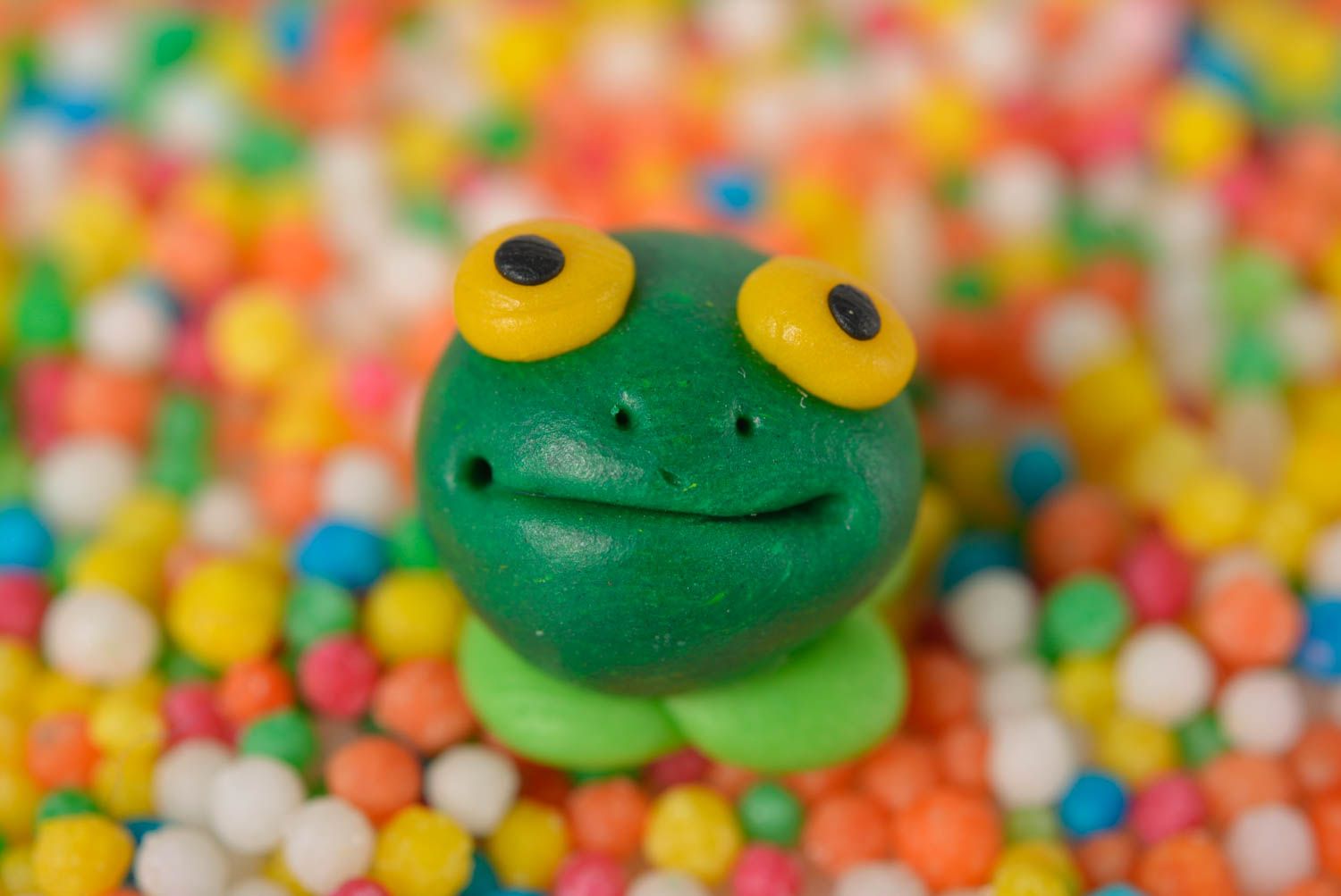 Handmade Polymer Clay Figur Spielzeug Frosch Deko für Haus Geschenk Idee foto 1