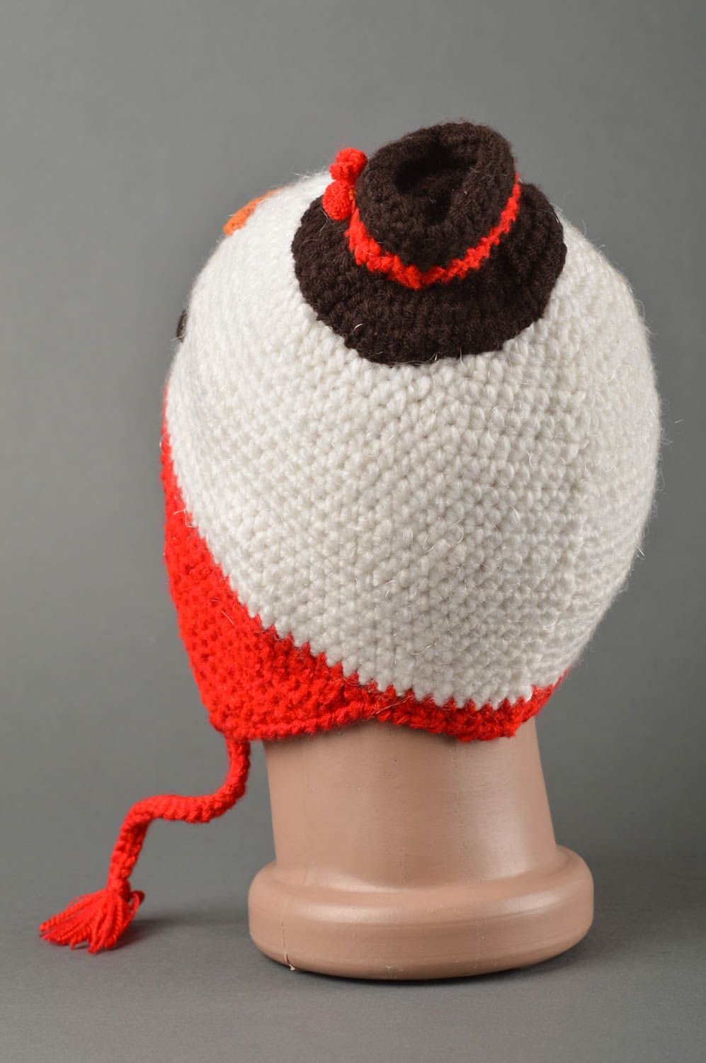 Bonnet au crochet fait main Chapeau tricot bonhomme de neige Vêtement enfant photo 1